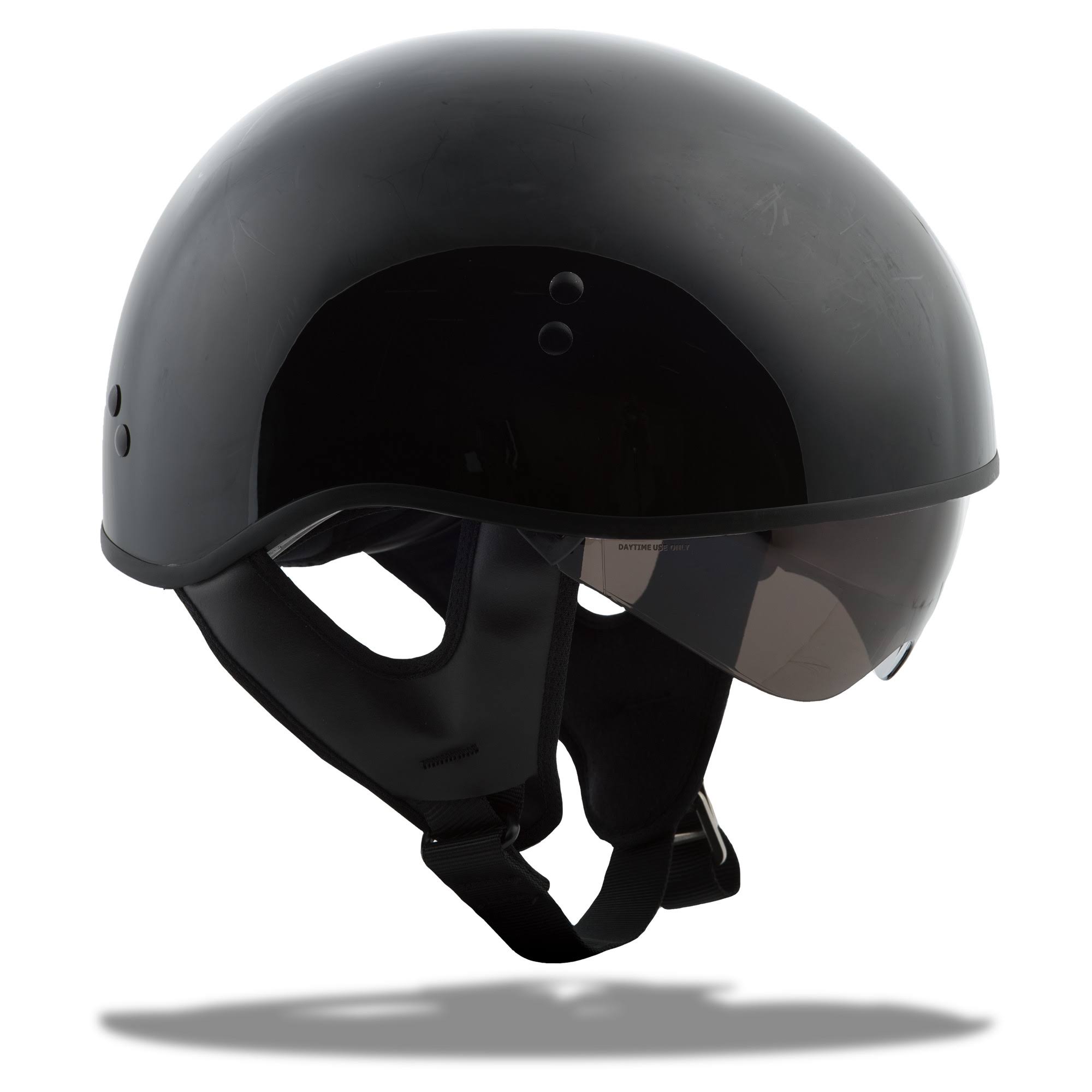 GMAX GM65 Naked Gloss Black Half Helmet WGL03