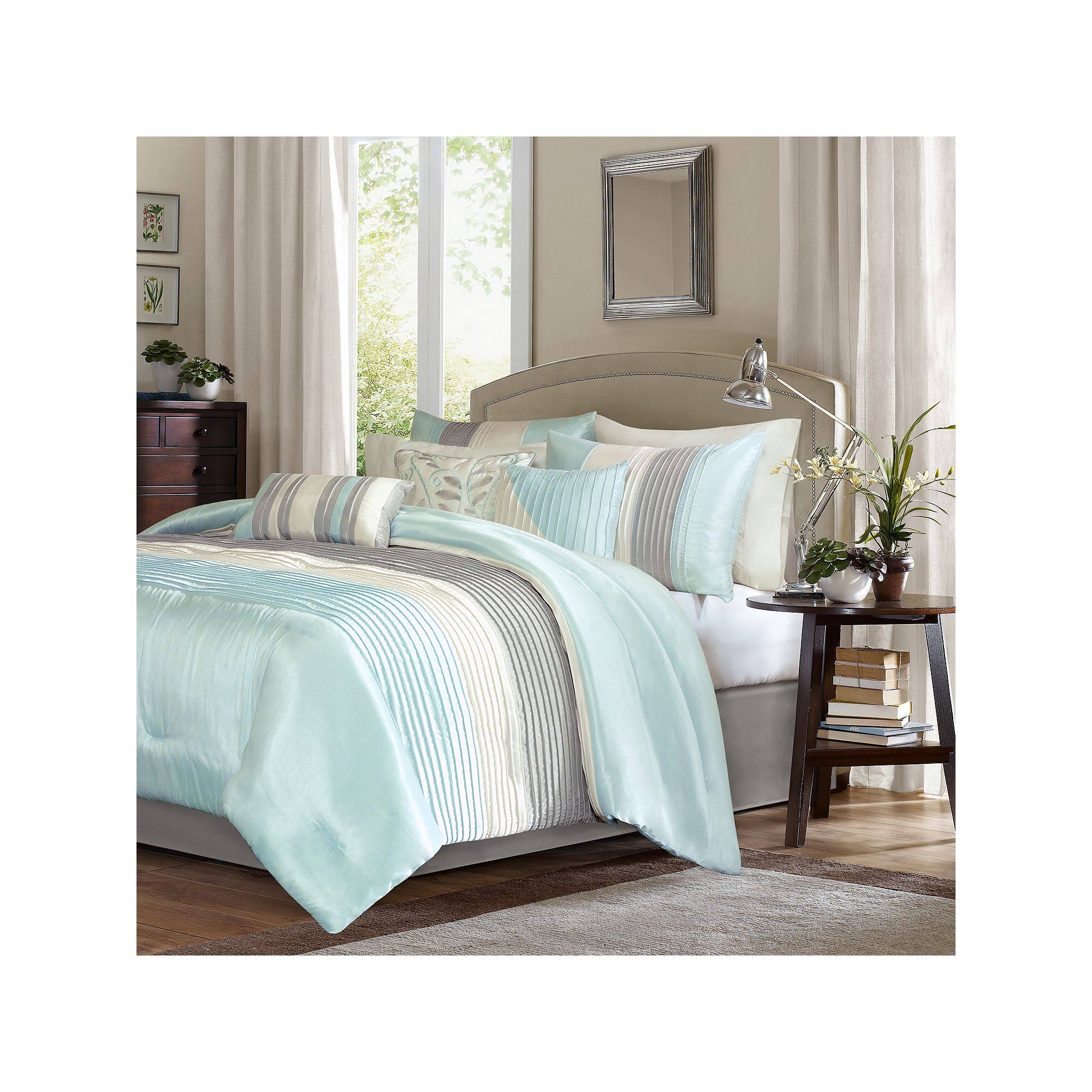 Madison Park Amherst Piece Comforter Set Aqua Cal King WGL