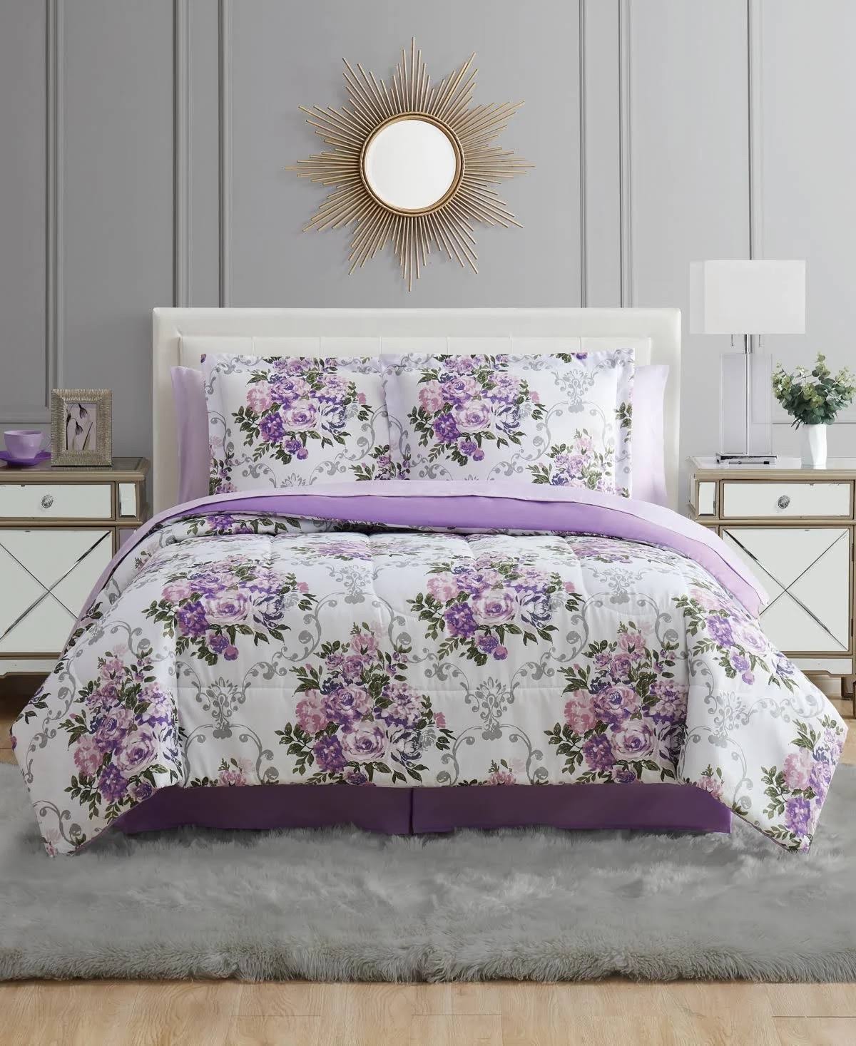 PEM America Floral Bouquet Twin XL 6pc Comforter Set - Purple - WGL-03