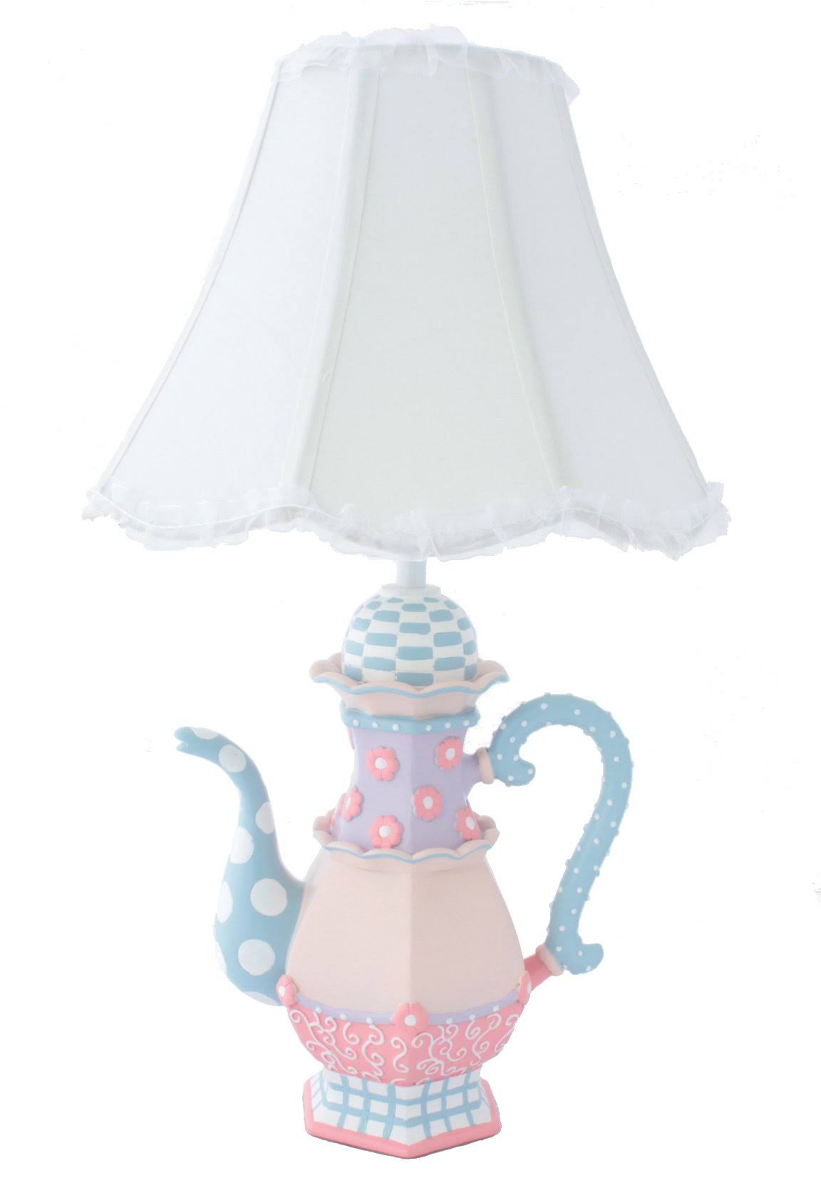 Adorable Teapot Table Lamp Fantastic Hand Painted Details WGL03