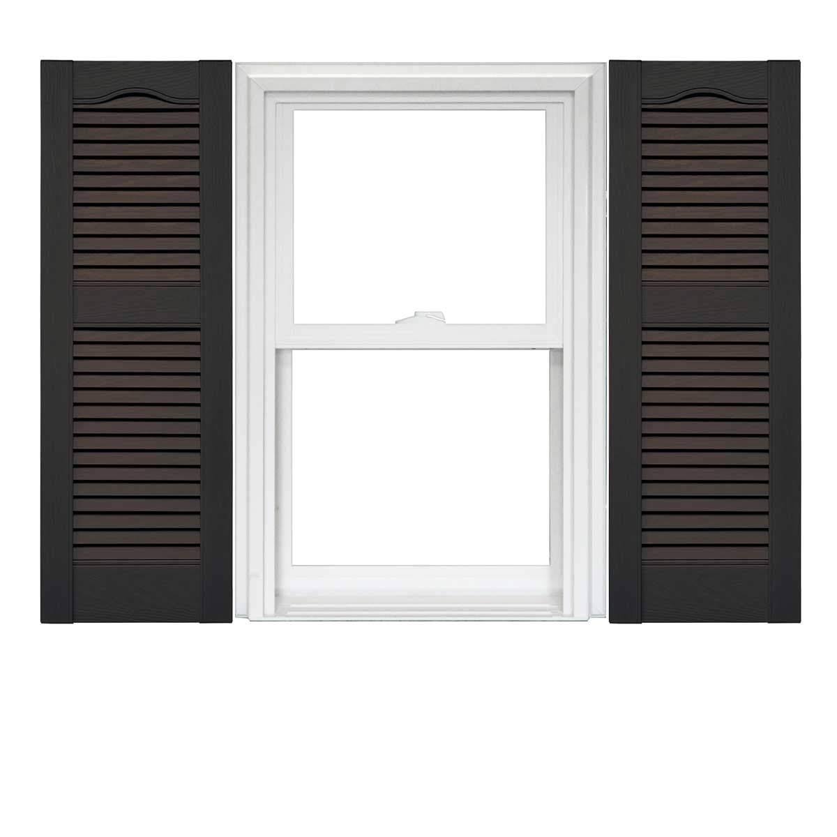 Mid America Open Louver Vinyl Shutters (1 Pair) 14.5 x 52 010 Musket