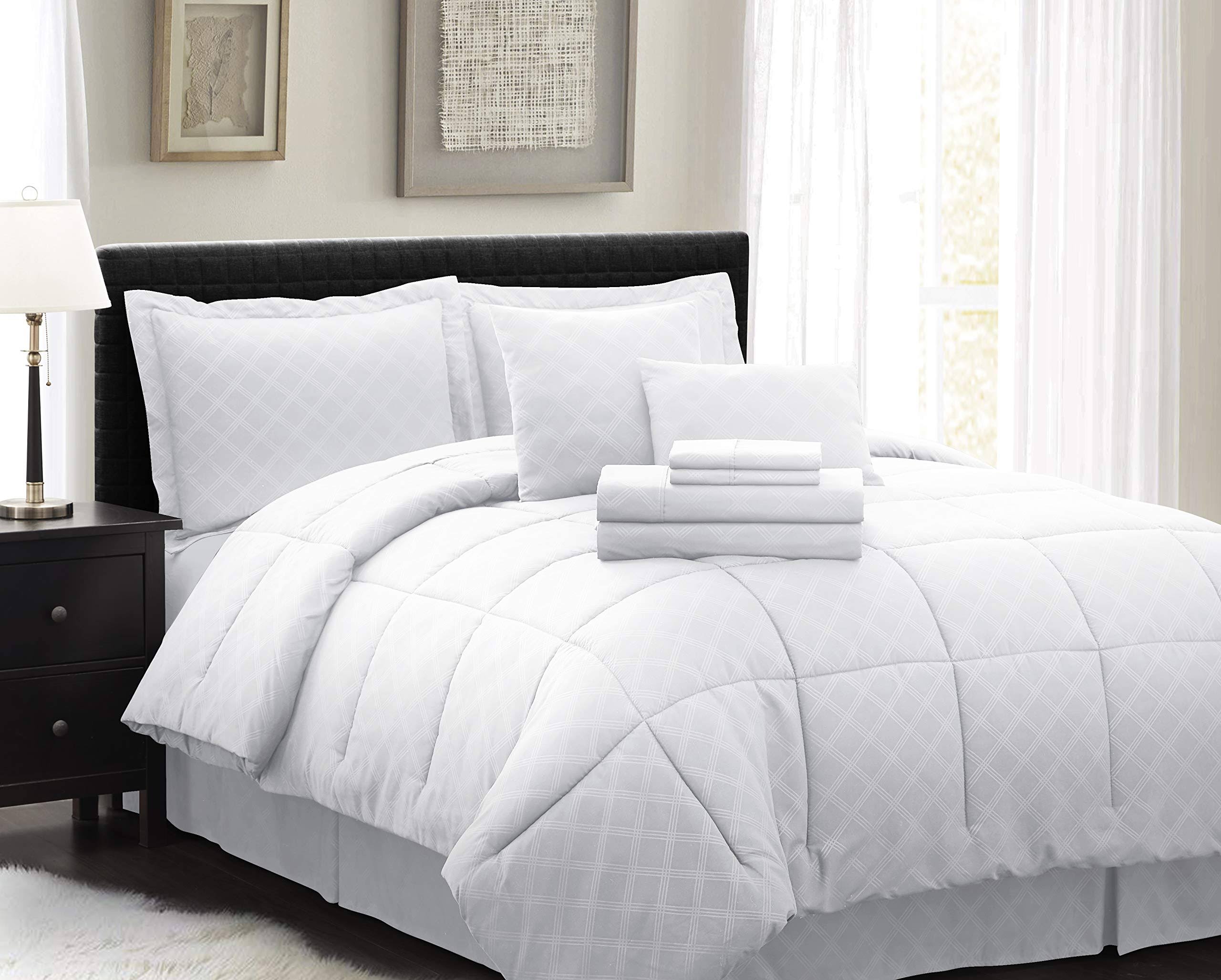 Hotel 5th Ave Reversible Plaid BedinaBag Comforter Set (10Piece