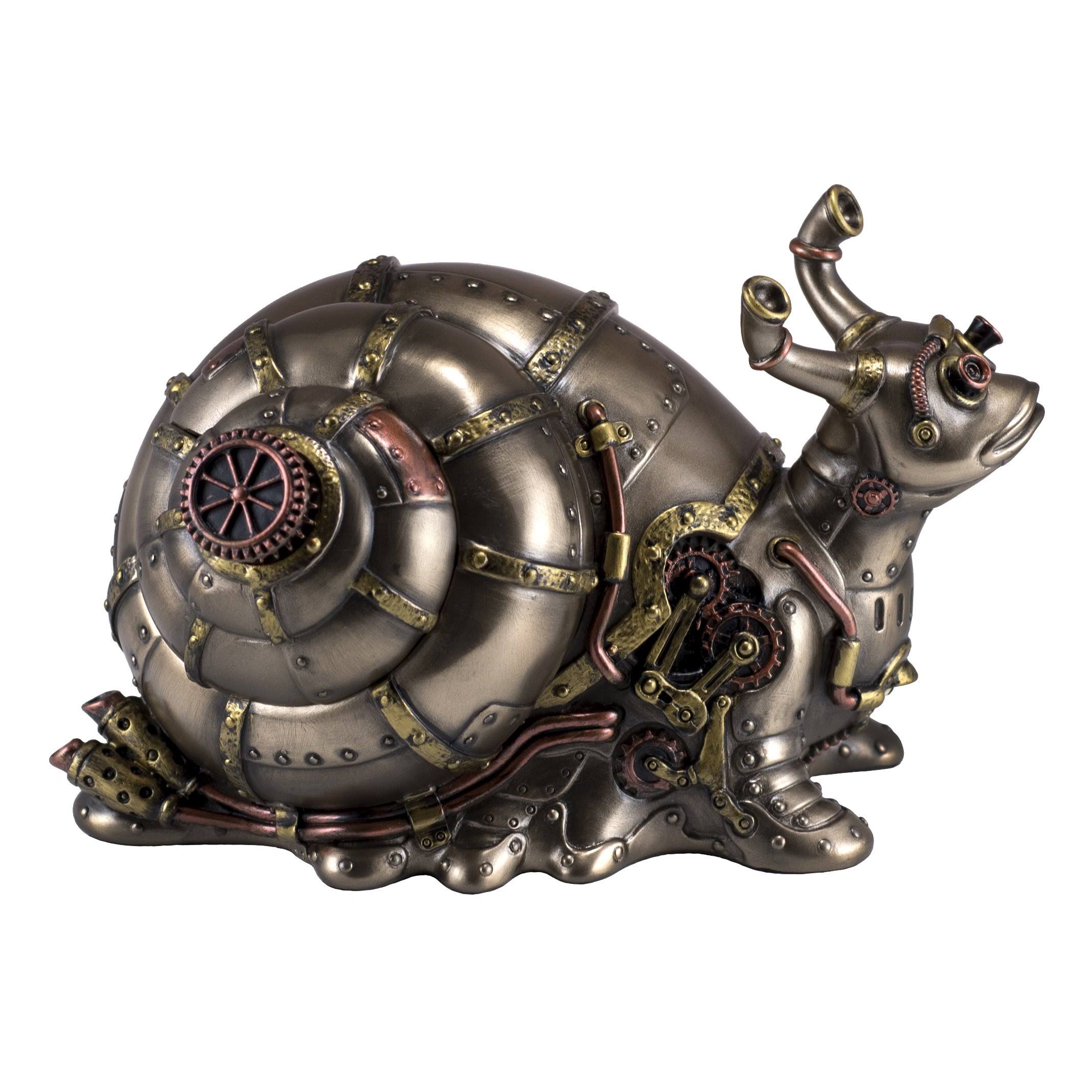 Veronese Design Highly Detailed Steampunk Land Snail Trinket Box WGL03