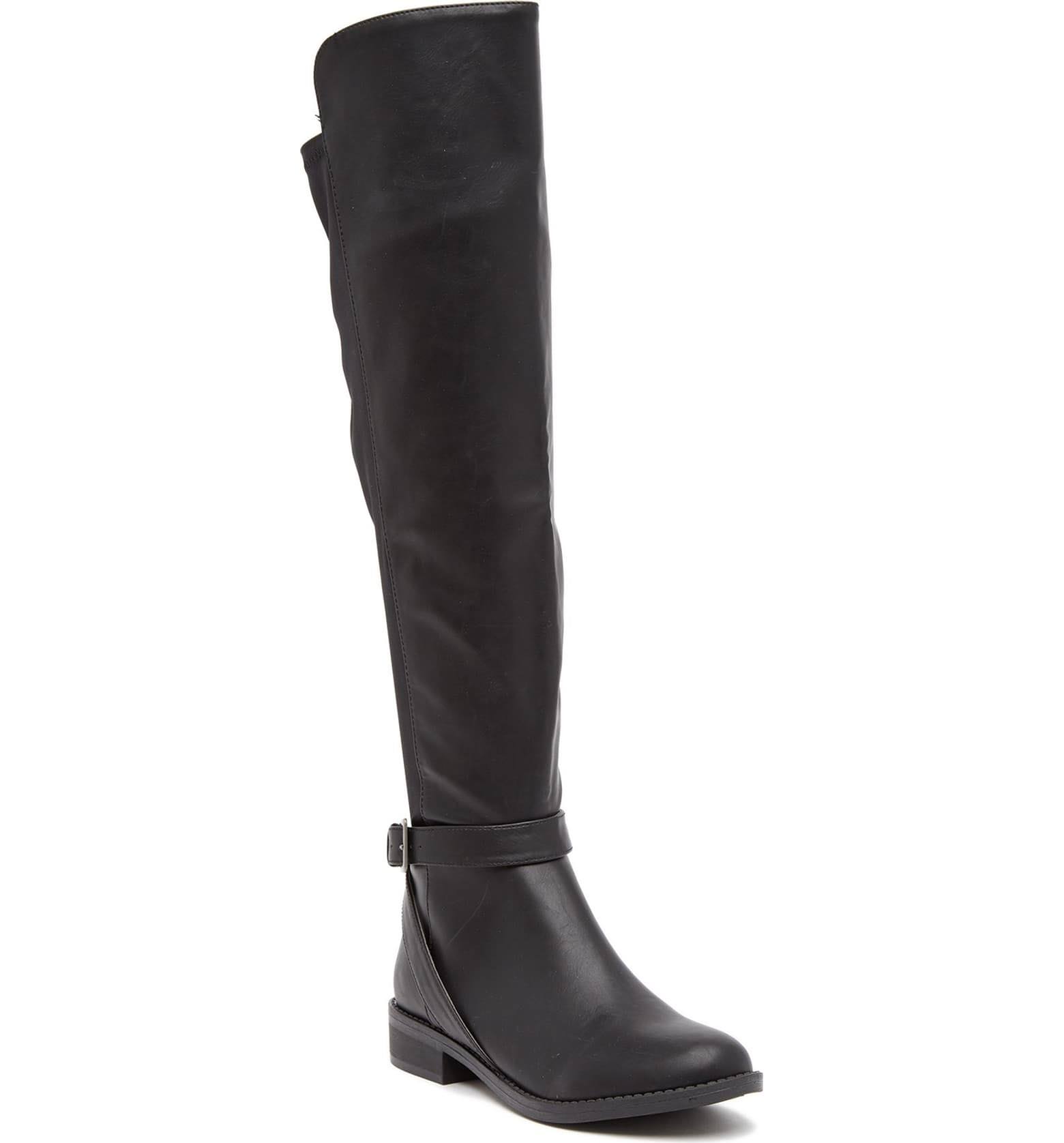 Zigi Soho Orlain Womens Tall Mixed Media Over-The-Knee Boots, Black ...