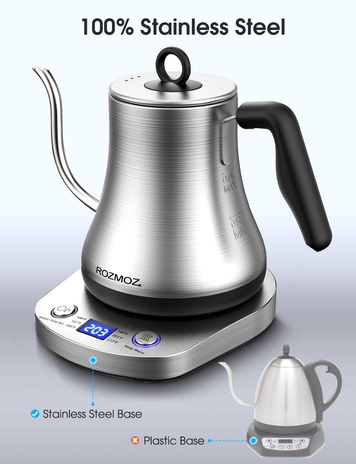 Rozmoz Electric Gooseneck Kettle with 6 Various Temperature Control