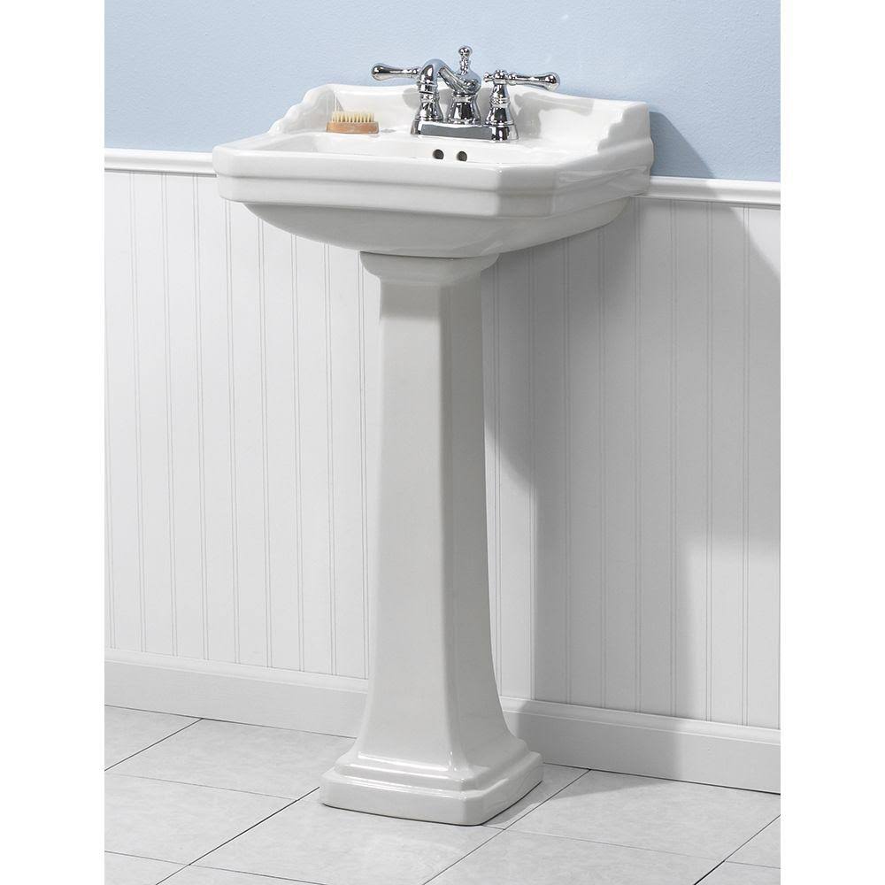 Foremost Series 1920 Petite 7 in. Pedestal Sink Basin in White WGL03