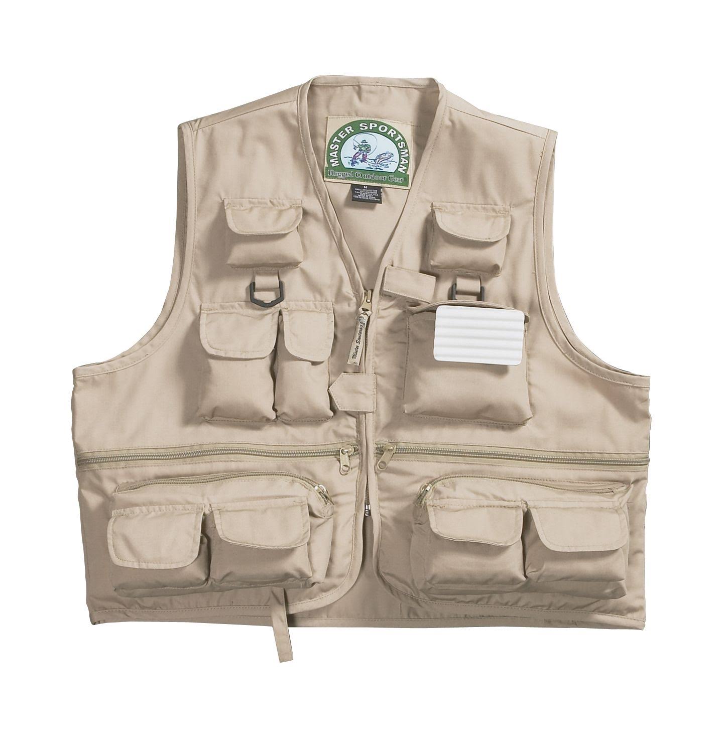 Master Sportsman Men's 26 Pocket Fishing Vest, Brown - WGL-03