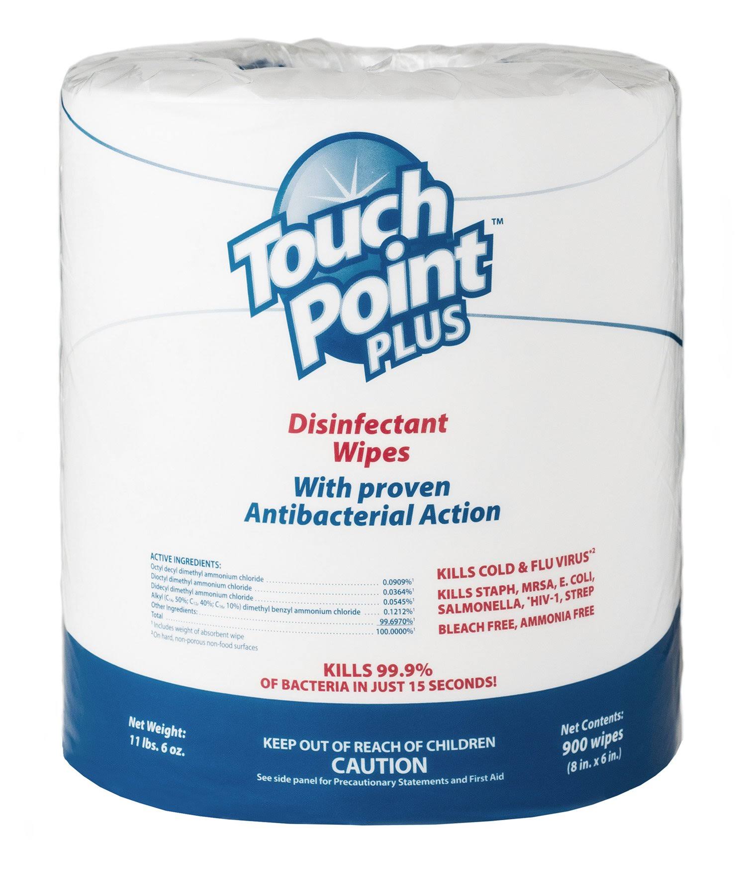 Touchpoint Plus Disinfectant Wipes 1800 Total Wipes (900 Wipes per Roll; 2 Rolls per CASE