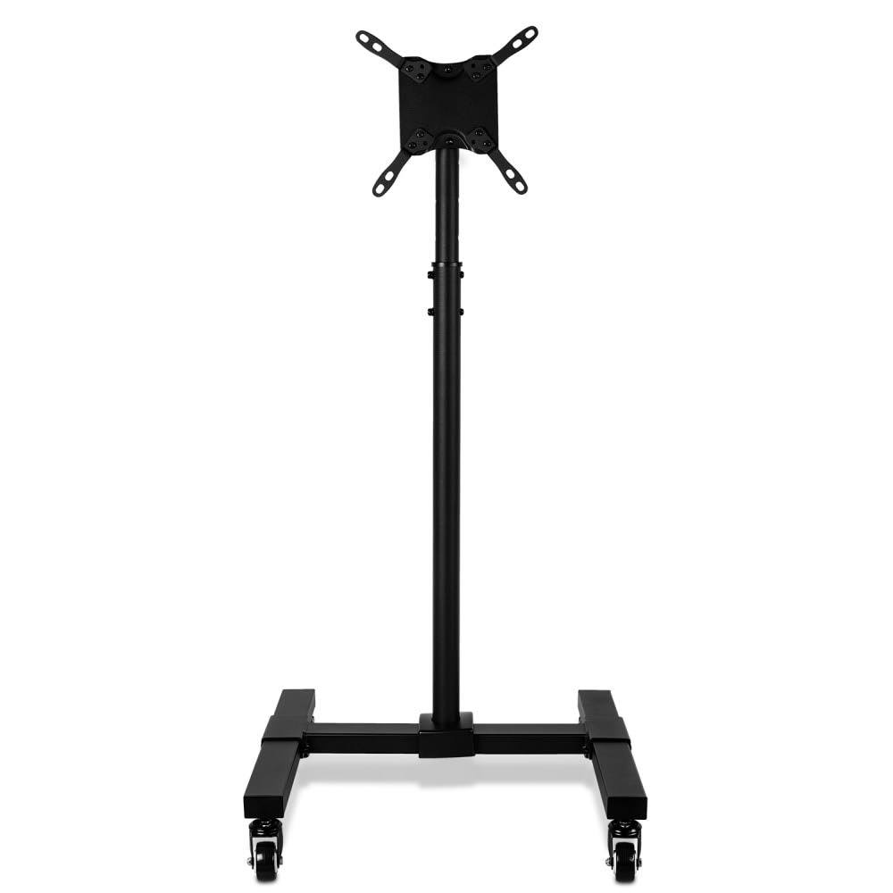 MountIt HeightAdjustable Mobile TV Stand for 13” 42” Screens, Black