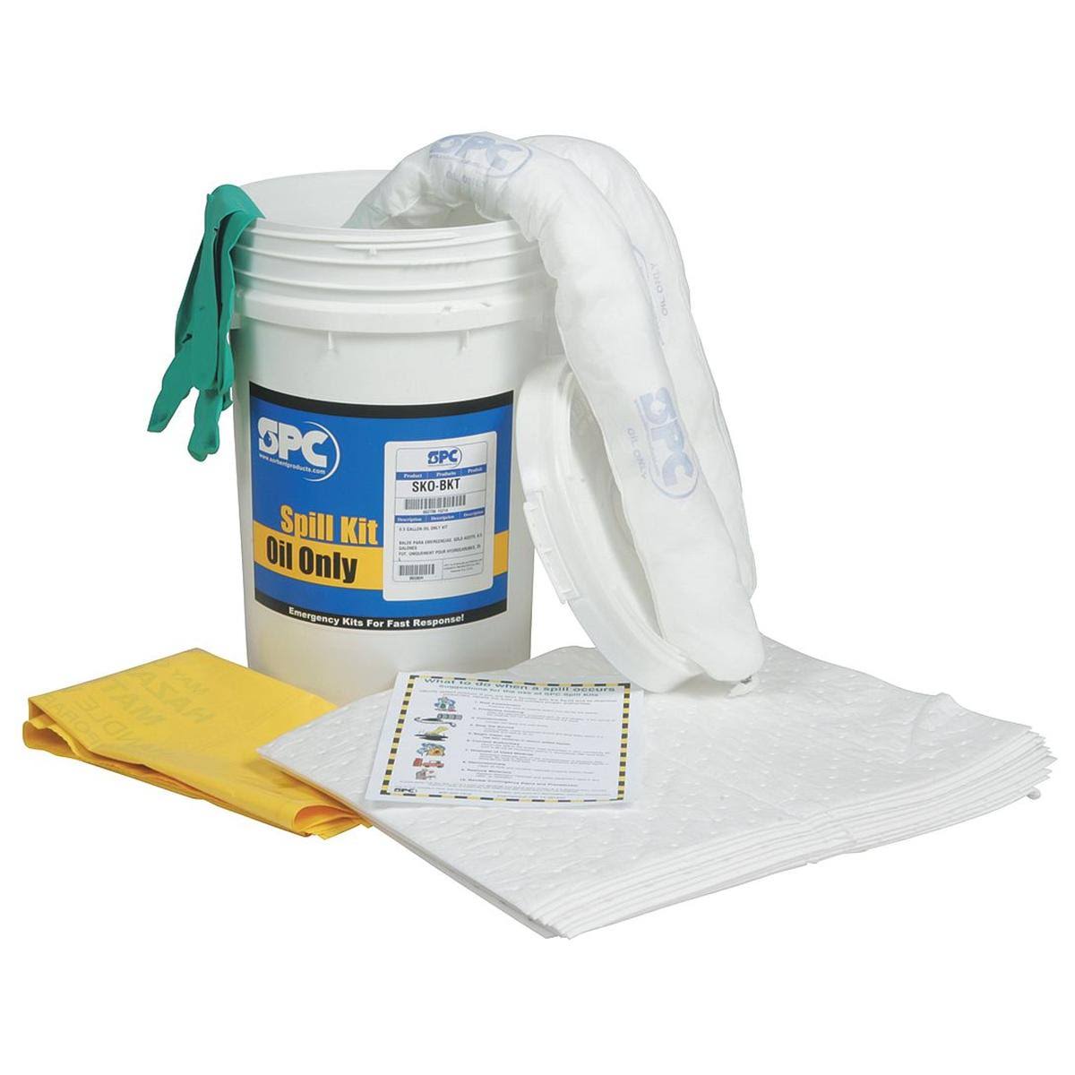 Brady SPC Absorbents SKABKTTAA Spill Kit, Universal, White WGL03