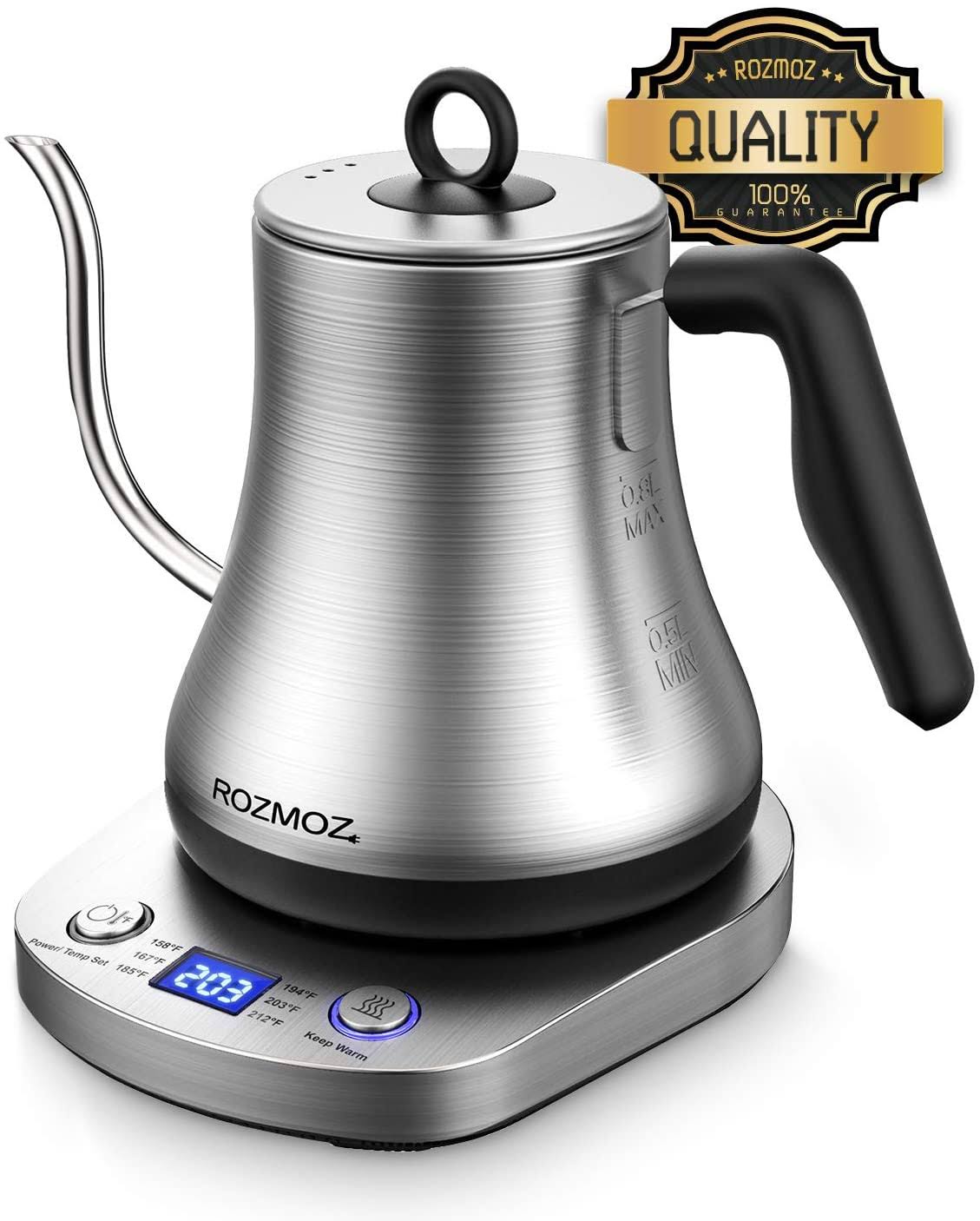 Rozmoz Electric Gooseneck Kettle with 6 Various Temperature Control