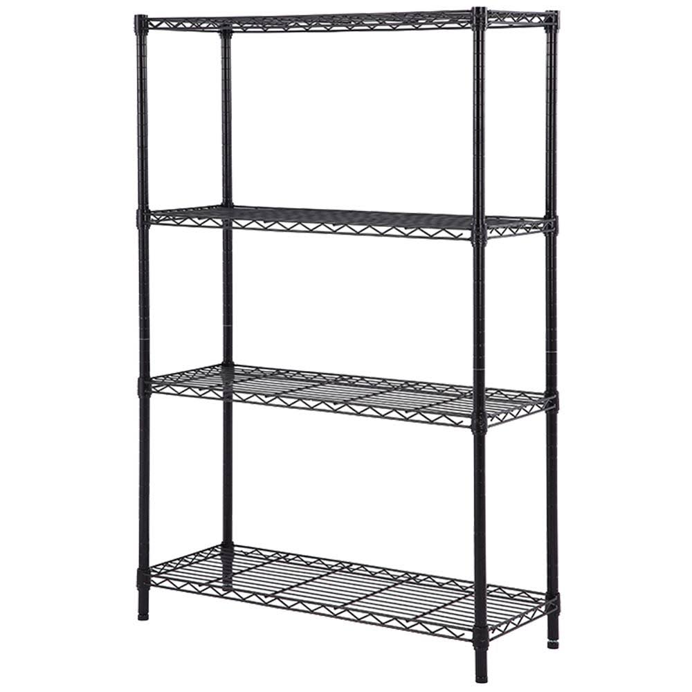 Black 4Tier Metal Wire Shelving Unit (36 in. W x 54 in. H x 14 in. D