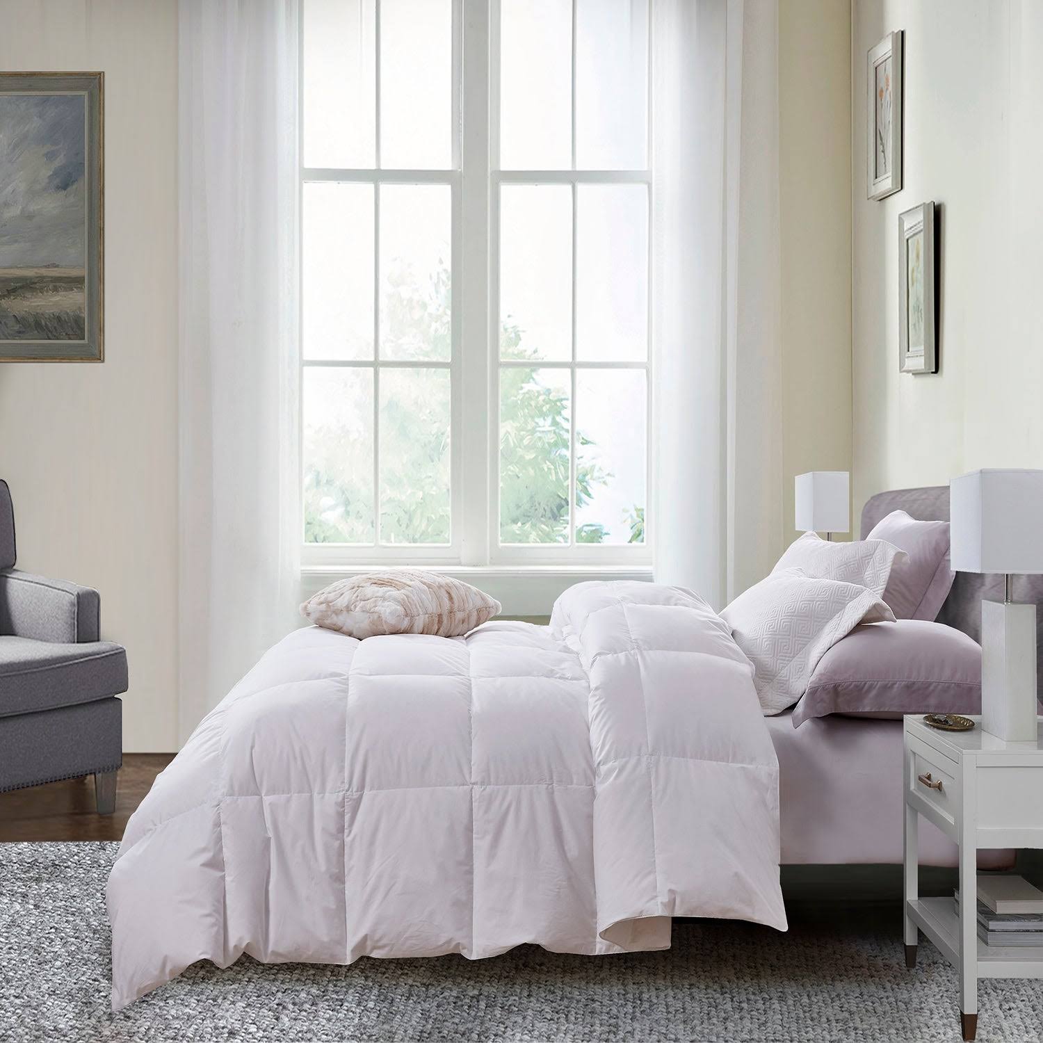 Serta All Season White Down 100 Cotton Comforter Twin WGL03