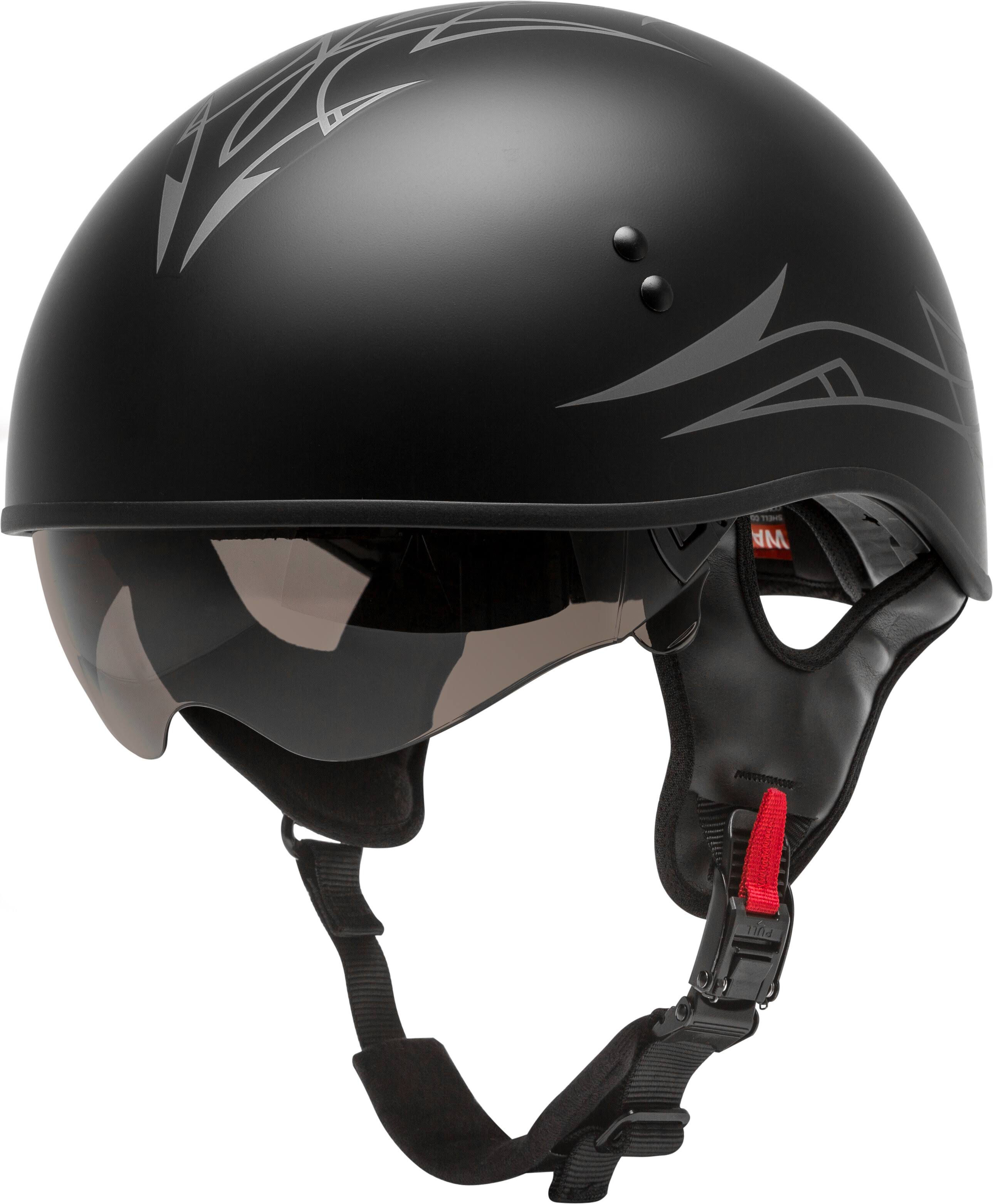 GMAX HH-65 Half Helmet Pin Naked Matte Black/Dark Silver Xs - WGL-03