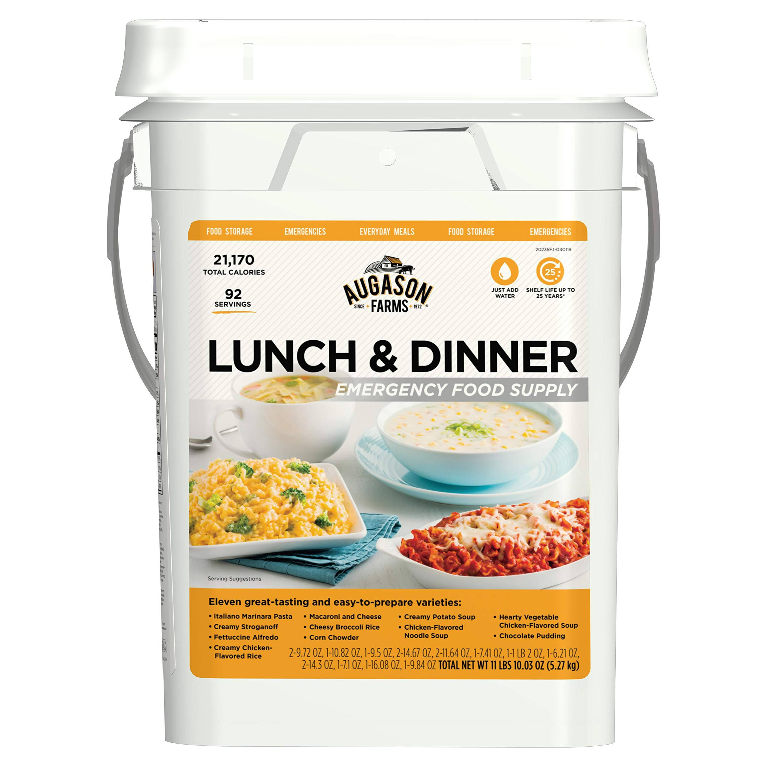 Augason Farms Lunch and Dinner Variety Pail Emergency Food Supply 4 ...