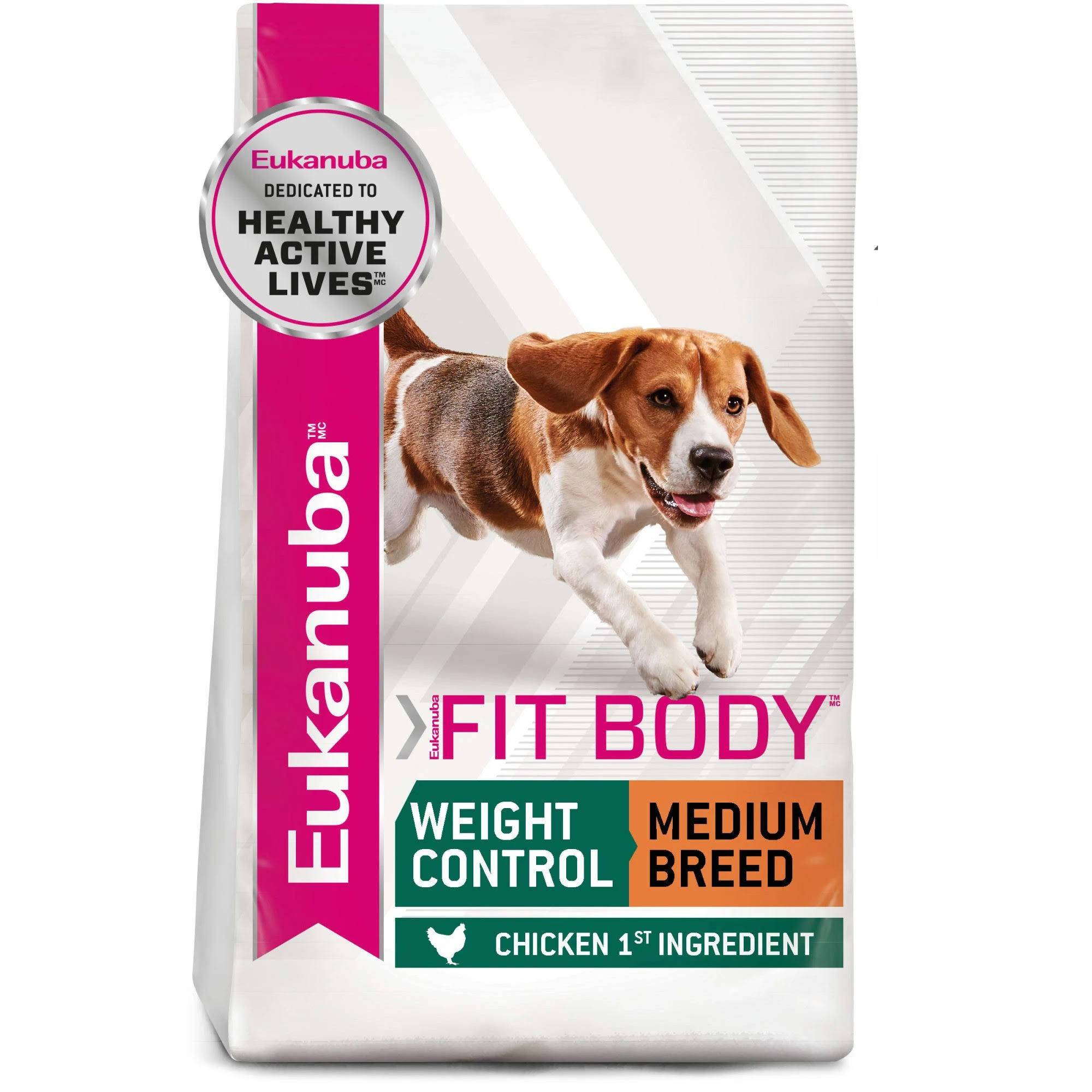 Eukanuba Fit Body Weight Control Medium Breed Dry Dog Food 30-lb ...