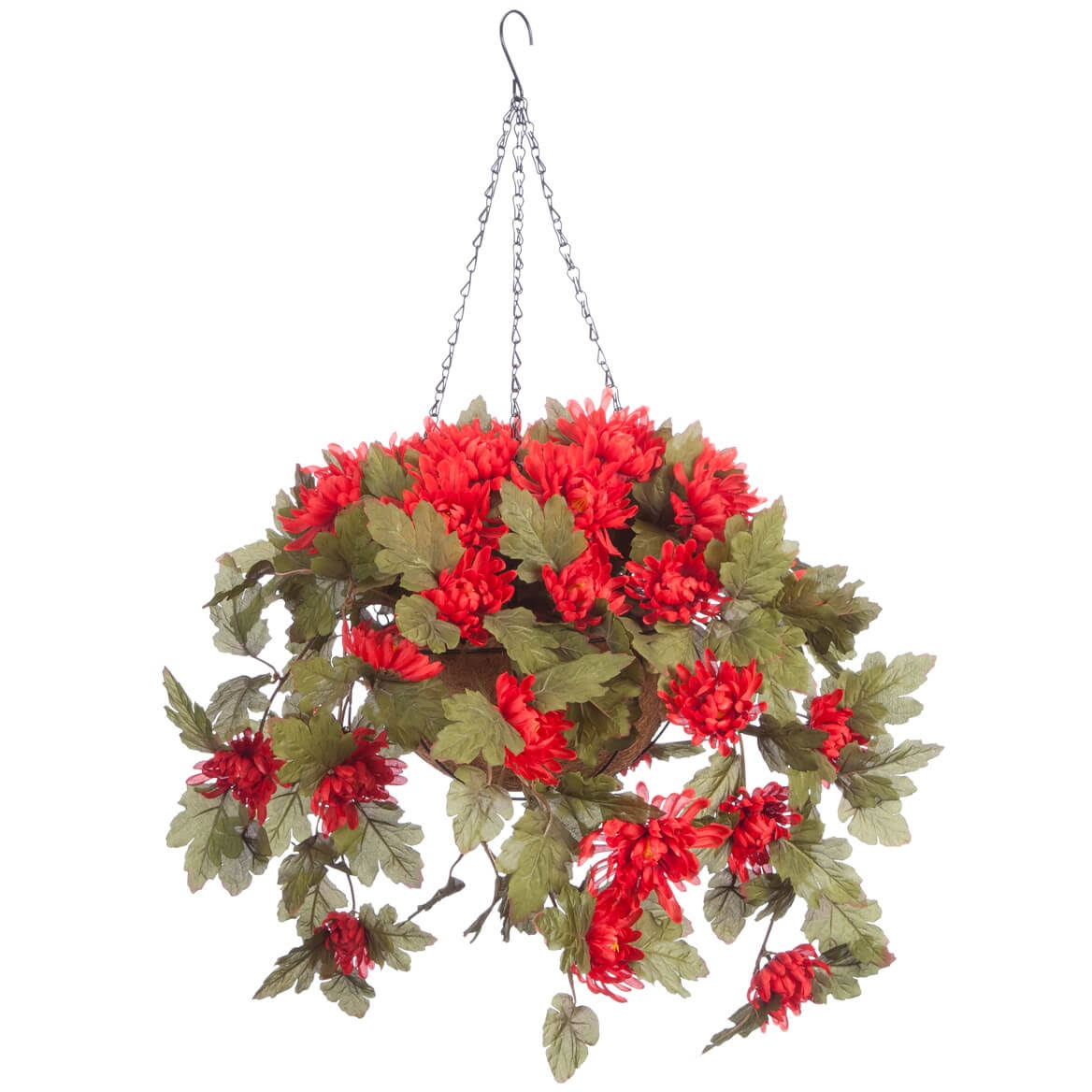 Miles Kimball Fully Assembled Hanging Mum Basket by OakRidgeTM, Red
