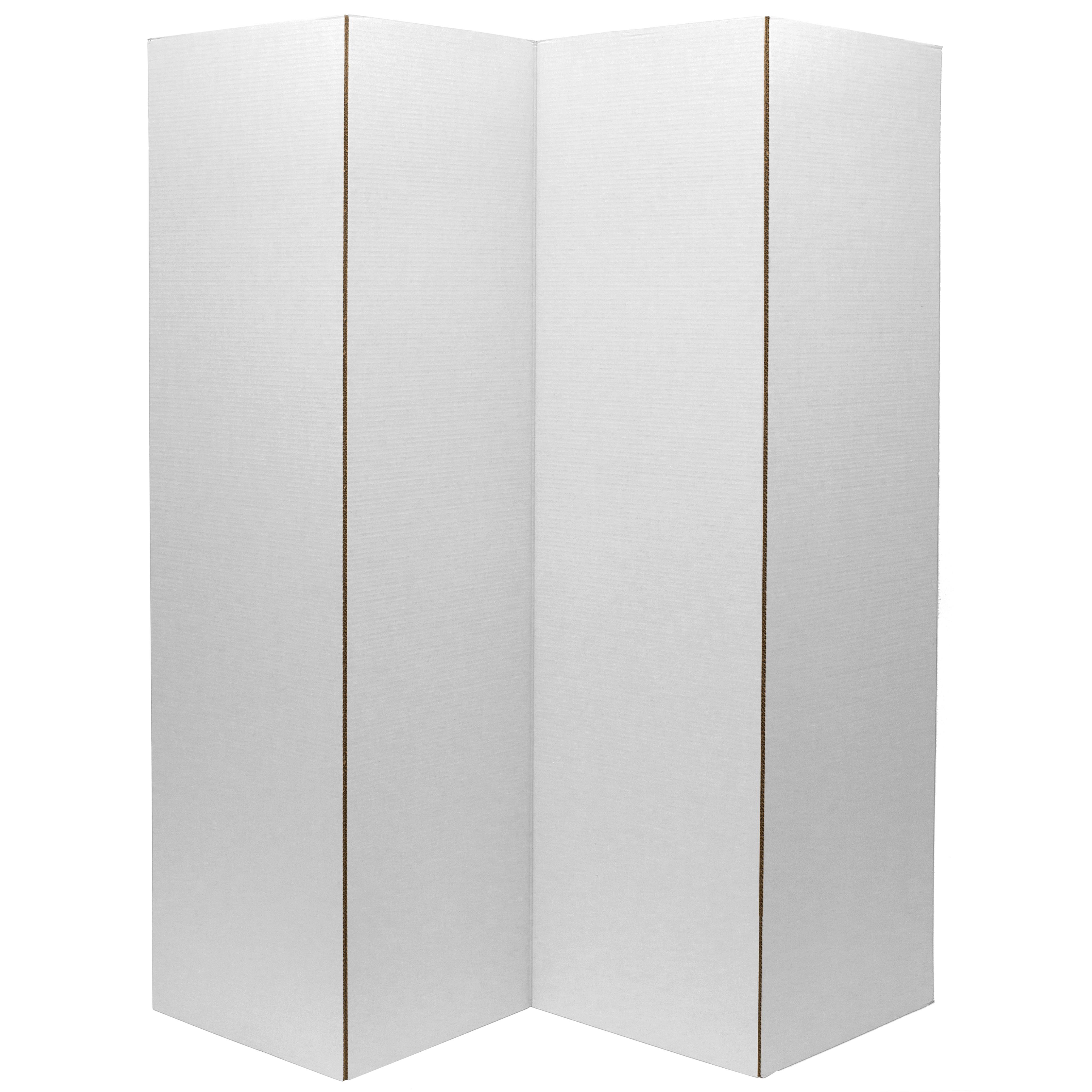 Oriental Furniture 6 ft. Tall White Cardboard Room Divider - 4 Panel ...