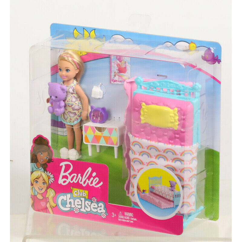 Barbie Club Chelsea Bedtime Doll And Bedroom Playset Wgl 03 4518