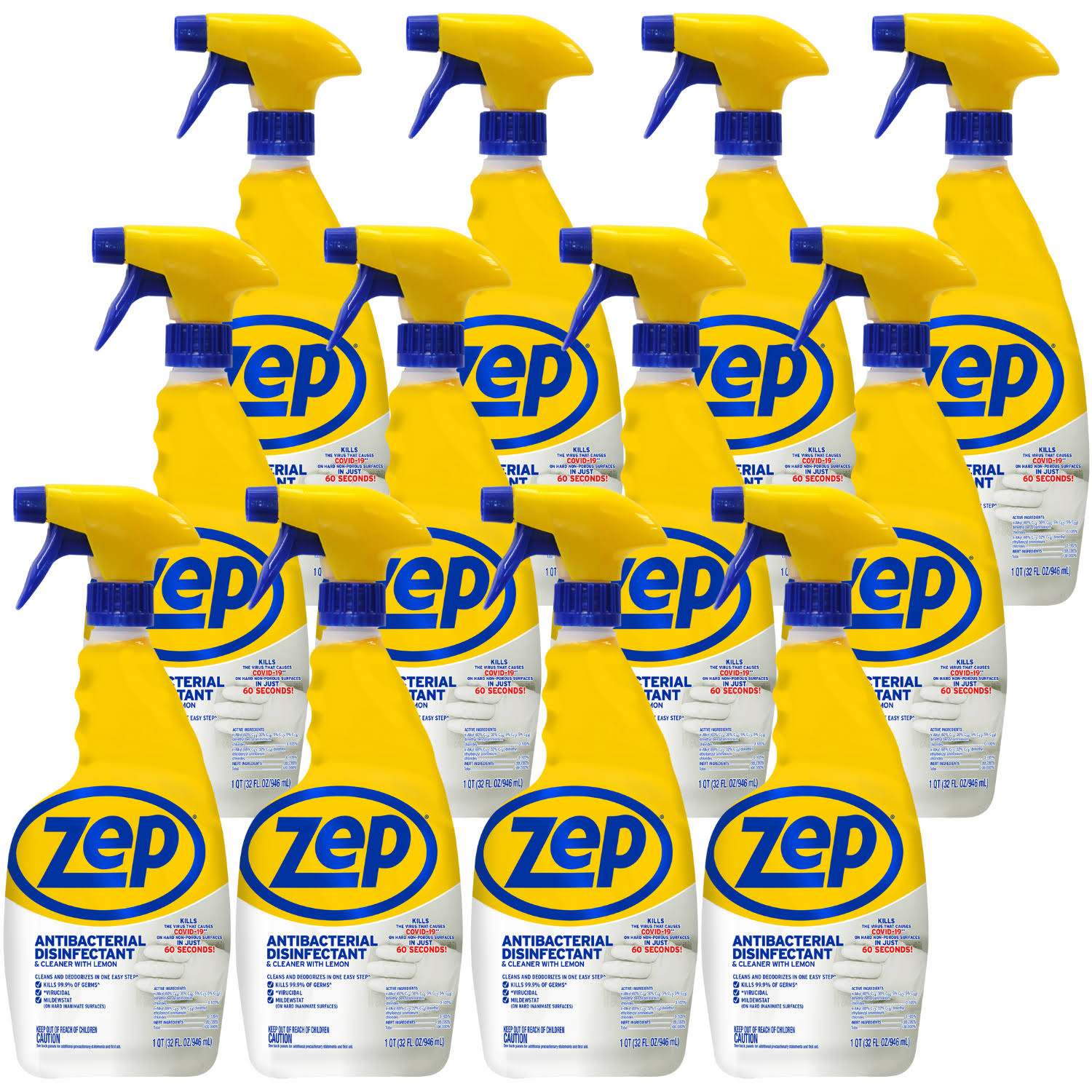 Zep Antibacterial Disinfectant Spray With Lemon 32 Oz. (Case Of 12 ...