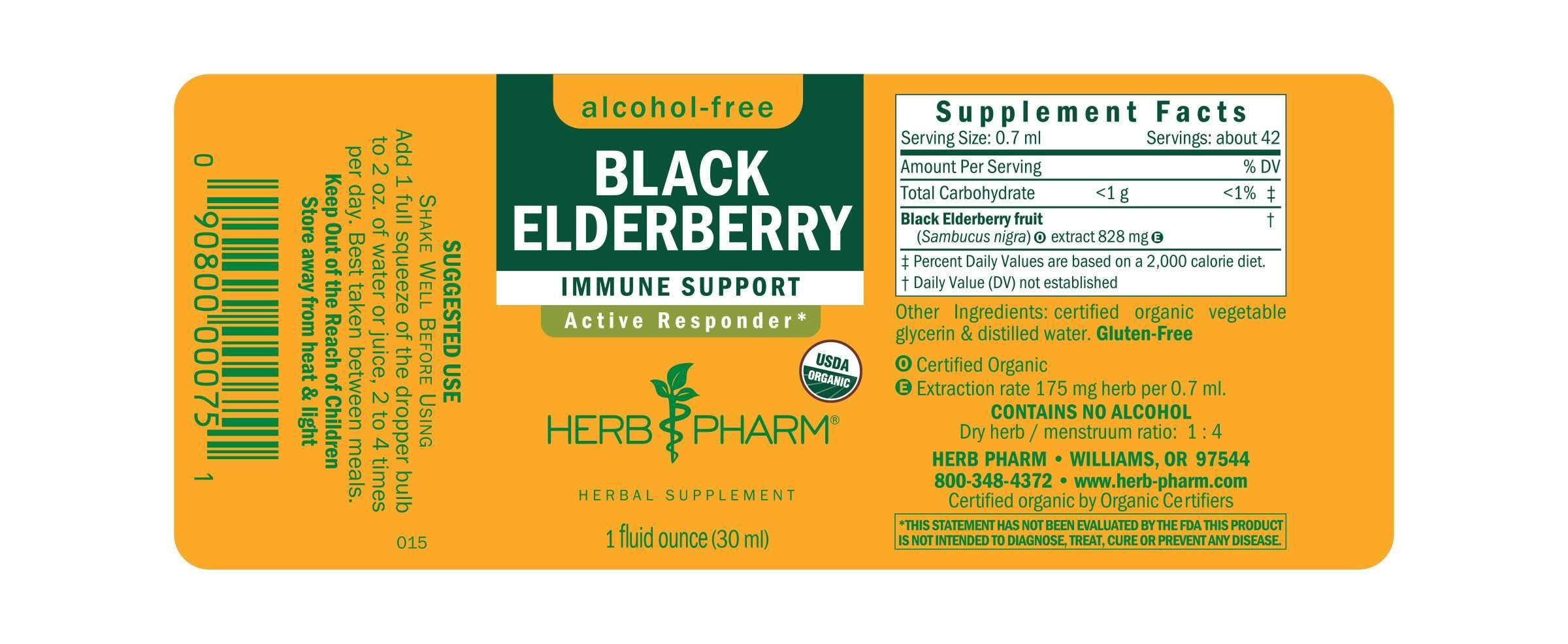 Herb Pharm , Black Elderberry AlcoholFree 8 oz WGL03