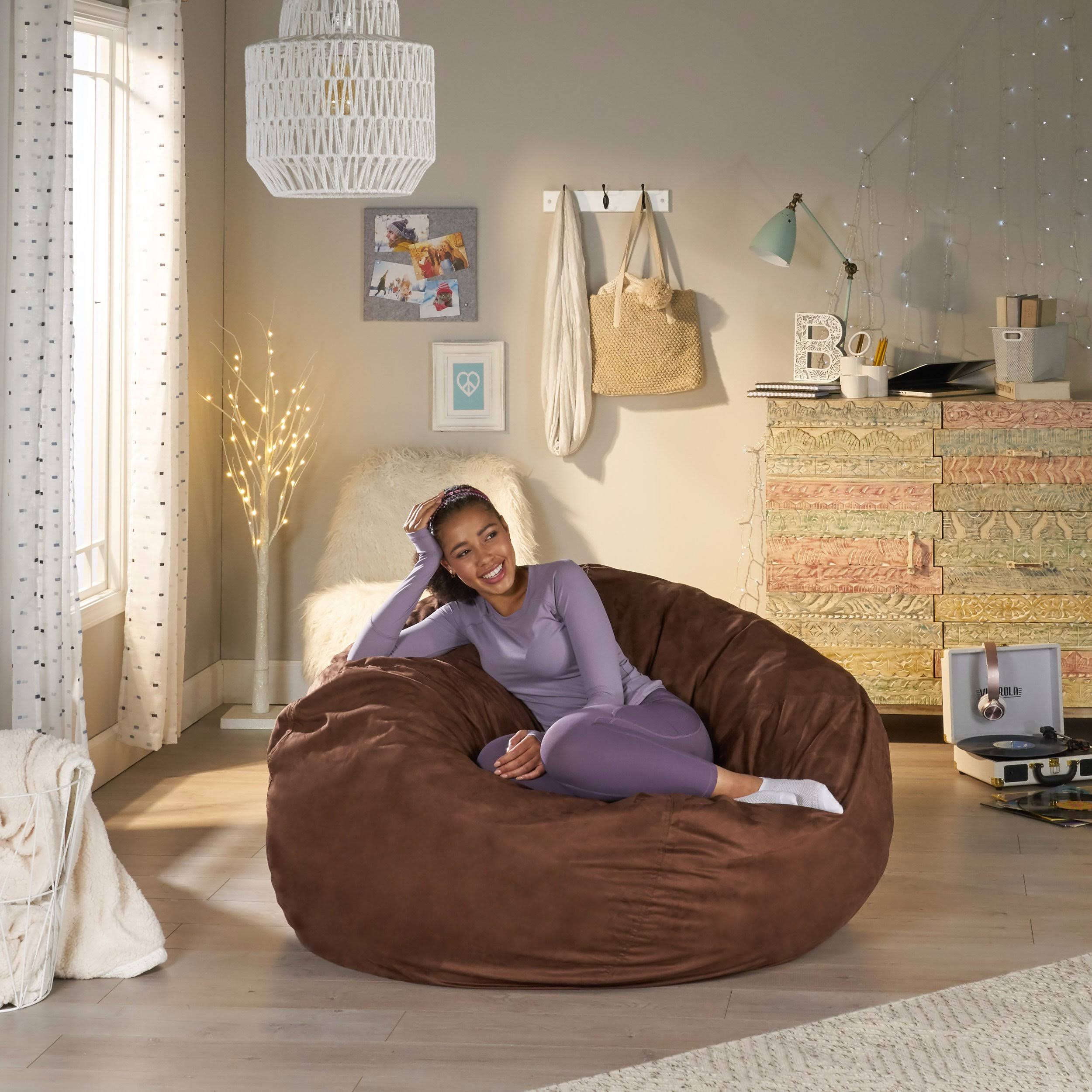 Selena Traditional 5 Foot Suede Bean Bag (Cover Only), French Roast WGL03