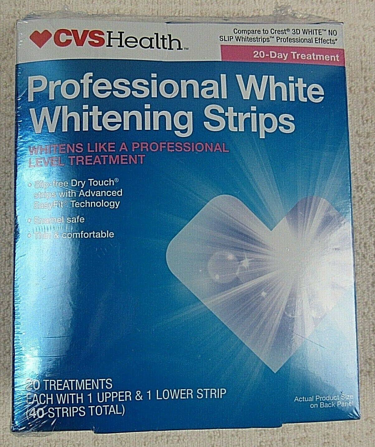 CVS Health Professional White Whitening Strips 20 Treatments EXP 5/19