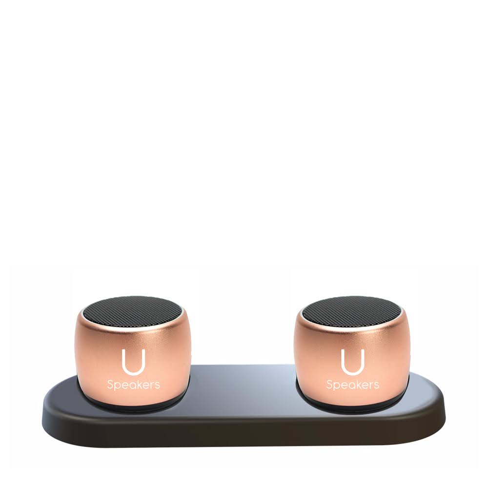 U Pro Speakers Rose Gold 2 Paired Speakers with Base WGL03