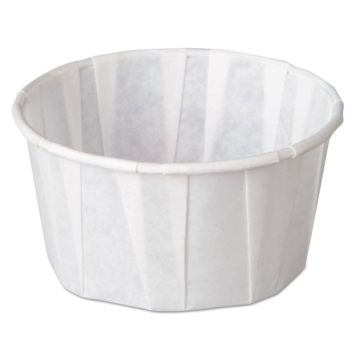 Genpak Squat Paper Portion Cup, Pleated, 4 oz, White, 5000carton WGL03