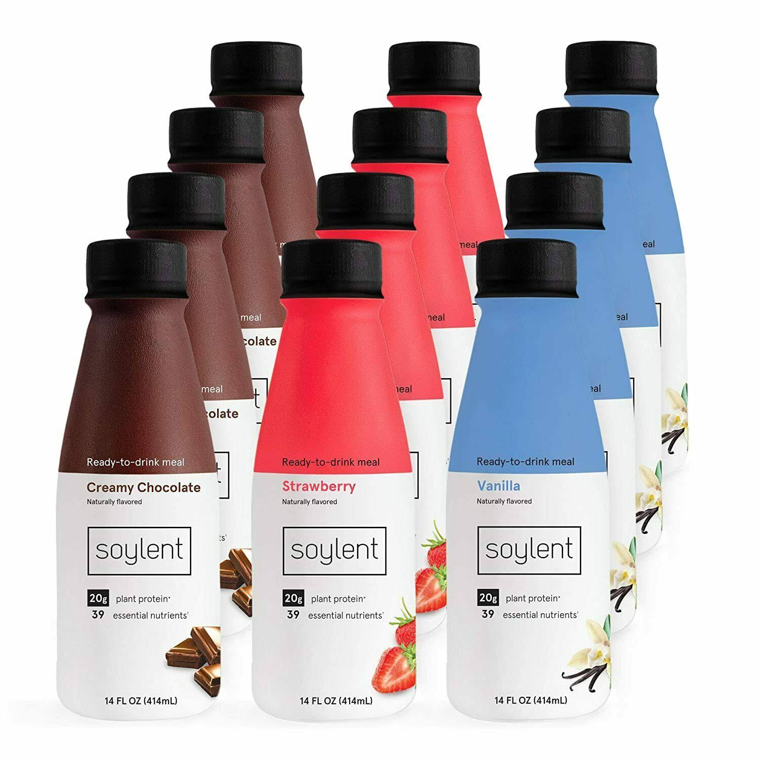 Soylent Variety Pack Plant Protein Meal Replacement Shake 14 oz 12