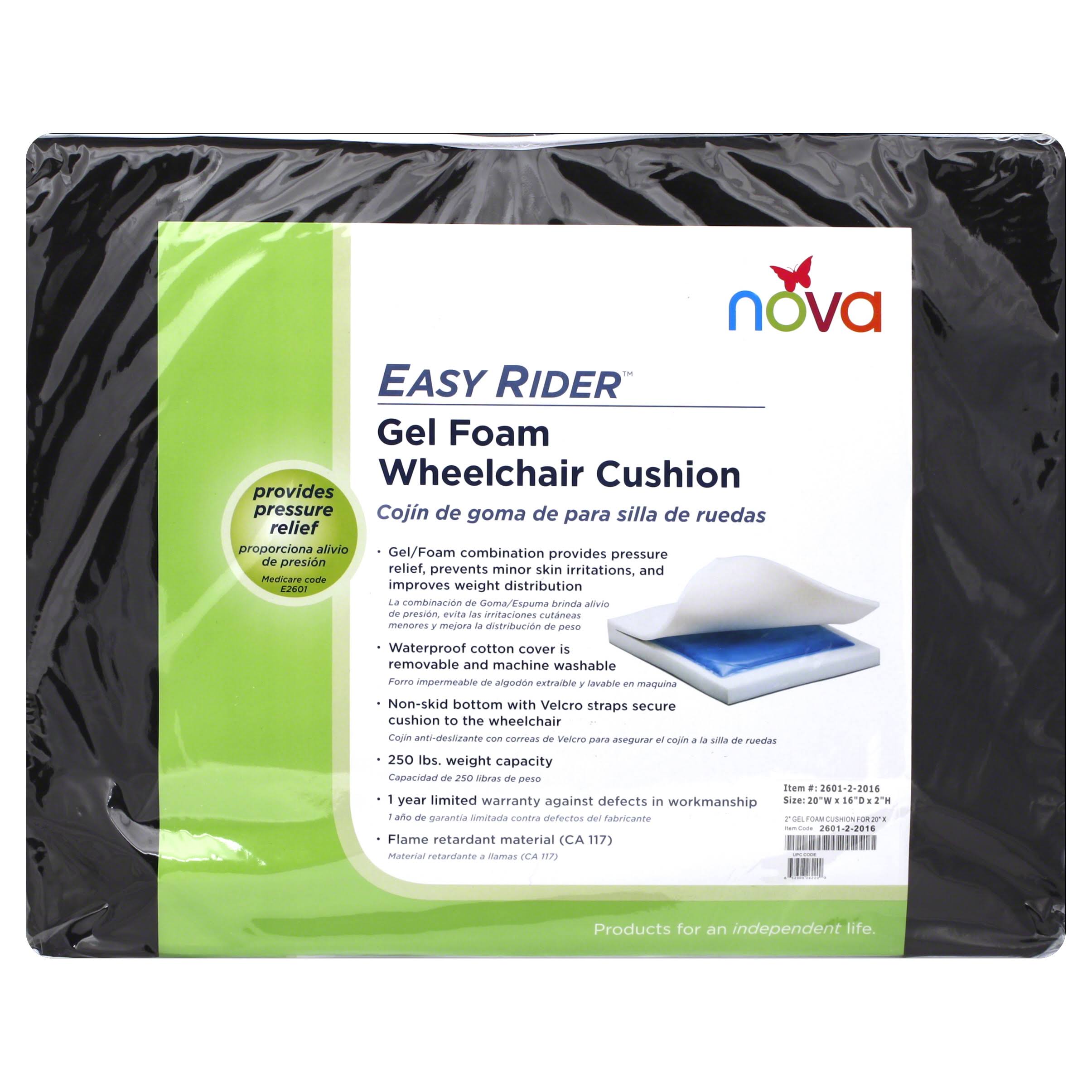 Nova Easy Rider Wheelchair Cushion, Gel Foam WGL03