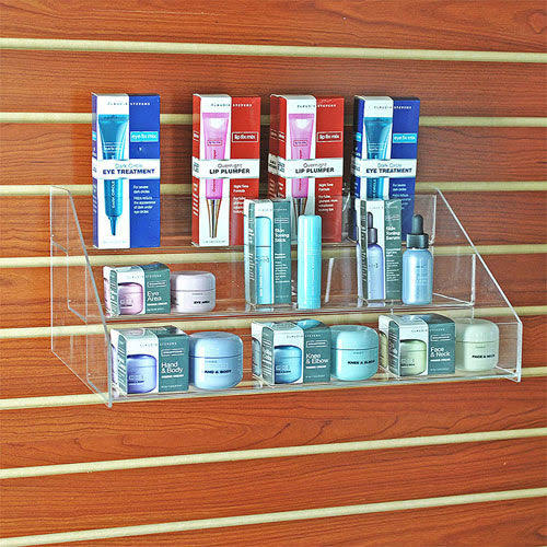 Azar Displays ThreeTier Acrylic Counter/Pegboard/Slatwall Step Display WGL03