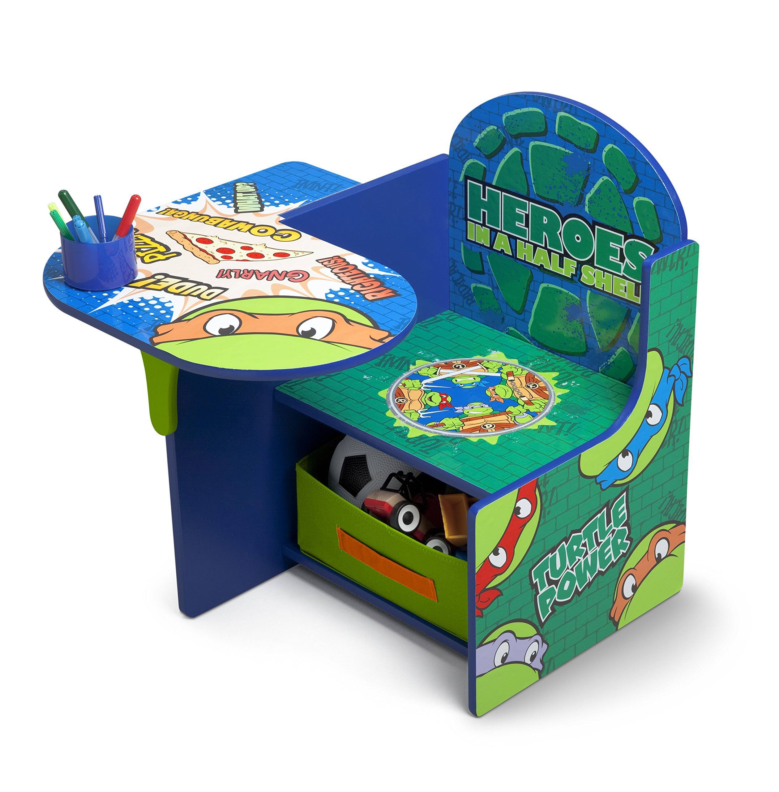 Delta Children Teenage Mutant Ninja Turtles Chair Desk with Storage Bin