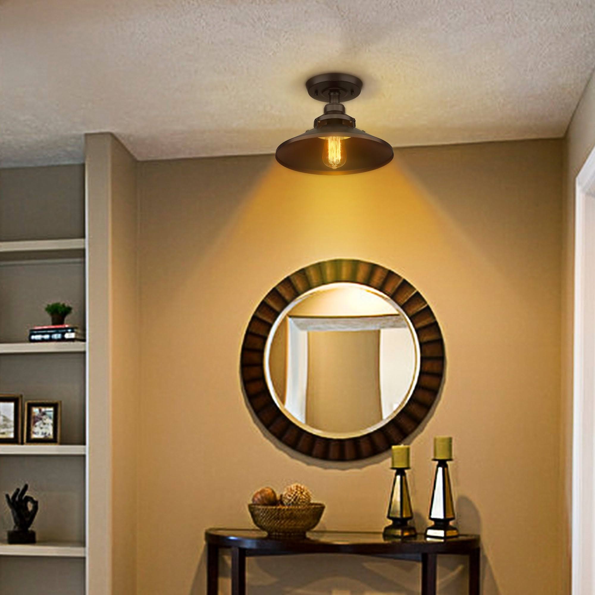 EAPUDUN Semi Flush Mount Ceiling Light Farmhouse Ceiling Light Orb