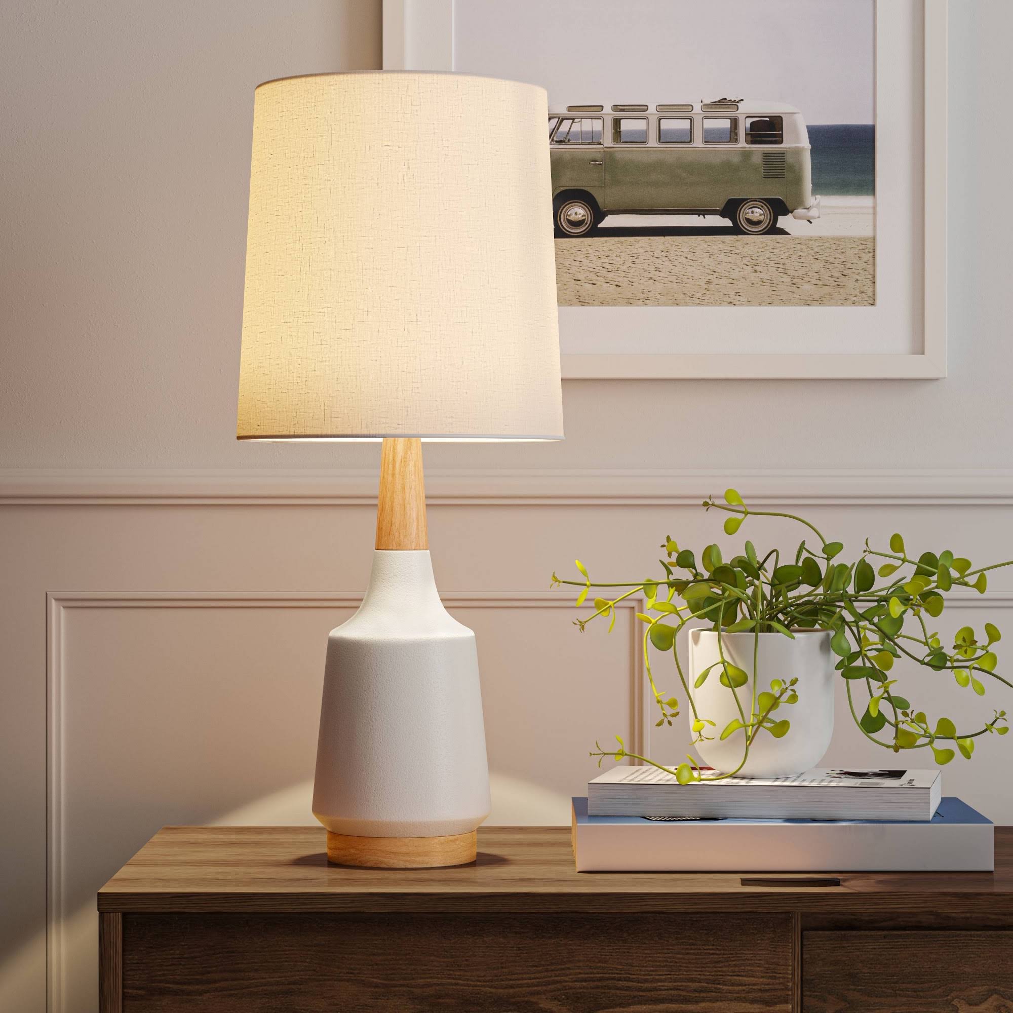 Large Ceramic Table Lamp (Includes LED Light Bulb) Cream Project 62