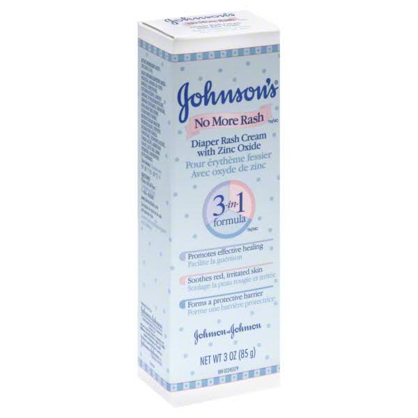 Johnson&s No More Rash Diaper Rash Cream, with Zinc Oxide, 3in1
