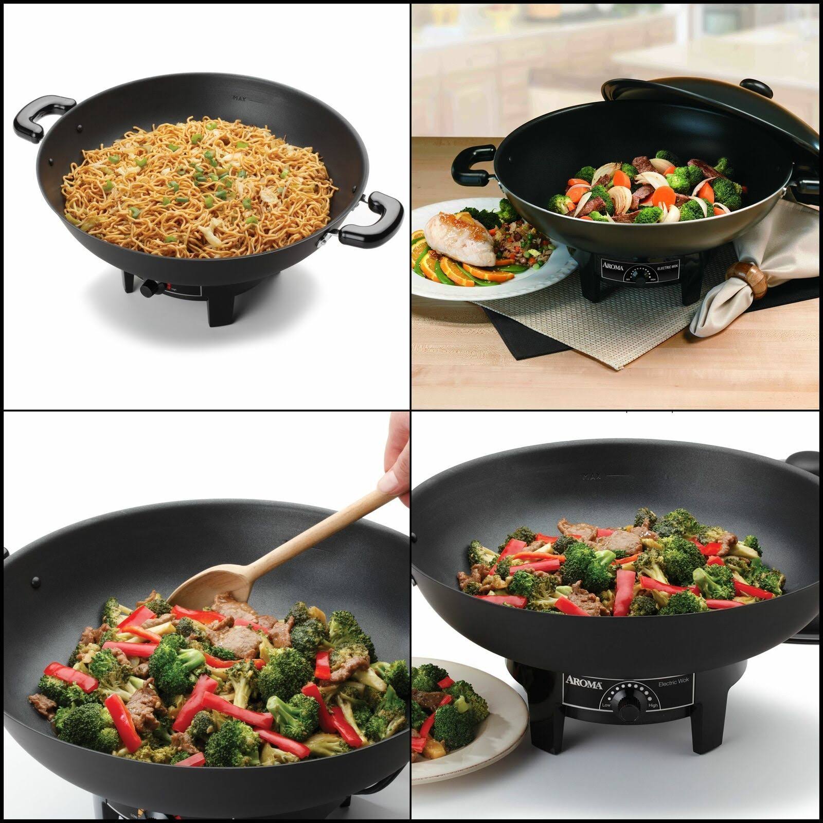 Aroma Housewares AEW 305 Electric Wok Black WGL03