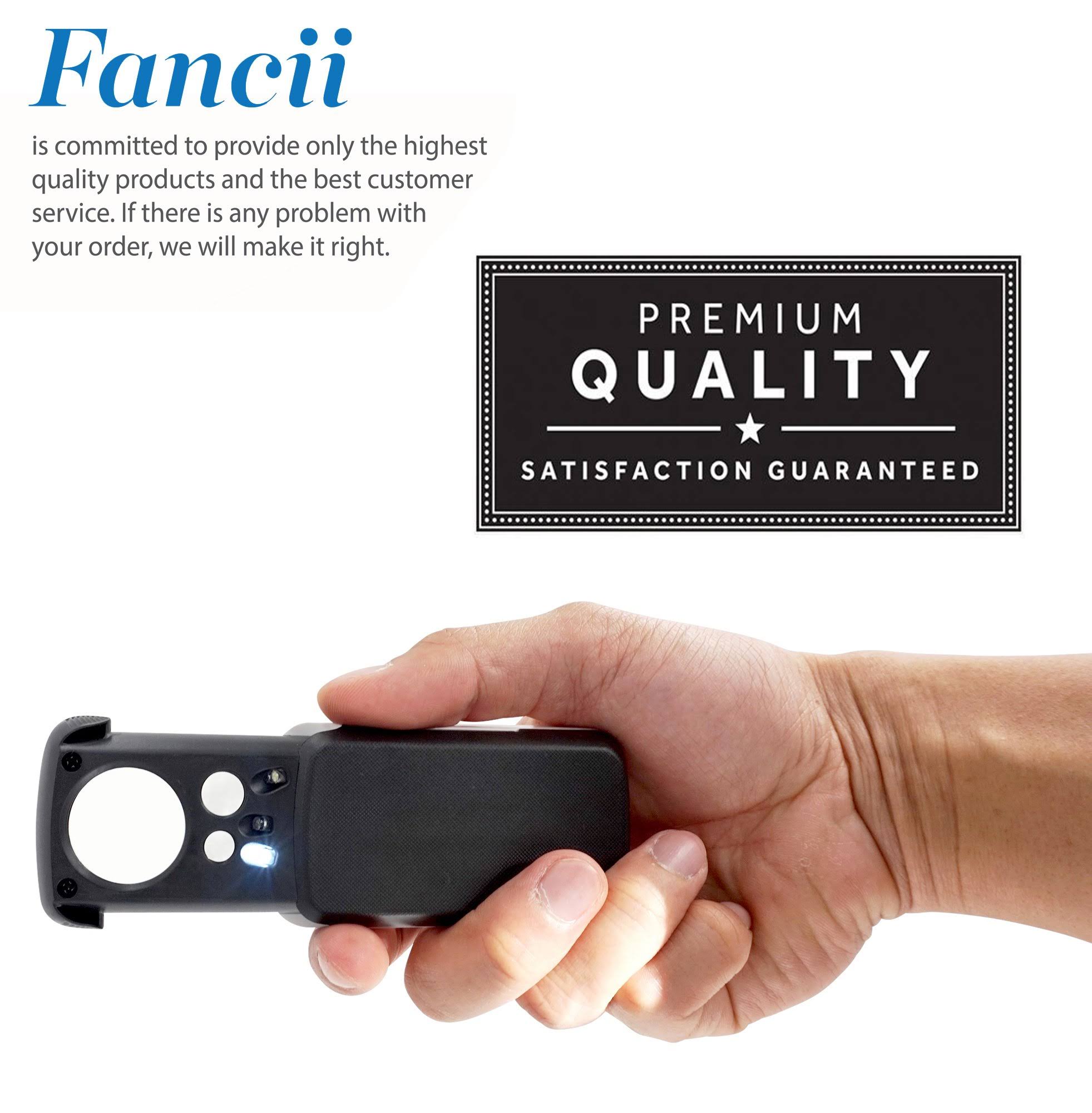 Fancii LED Lighted Slide Out Pocket Magnifying Glass 10x 20X and 30X