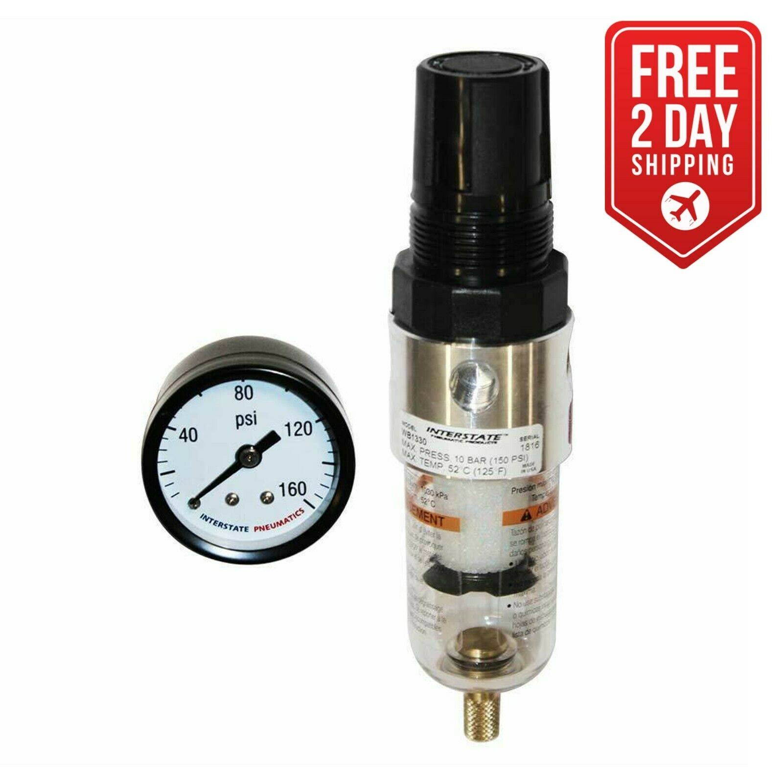 Interstate Pneumatics X Npt Air Particulate Filter And Compressor Regulator W Gauge Usa