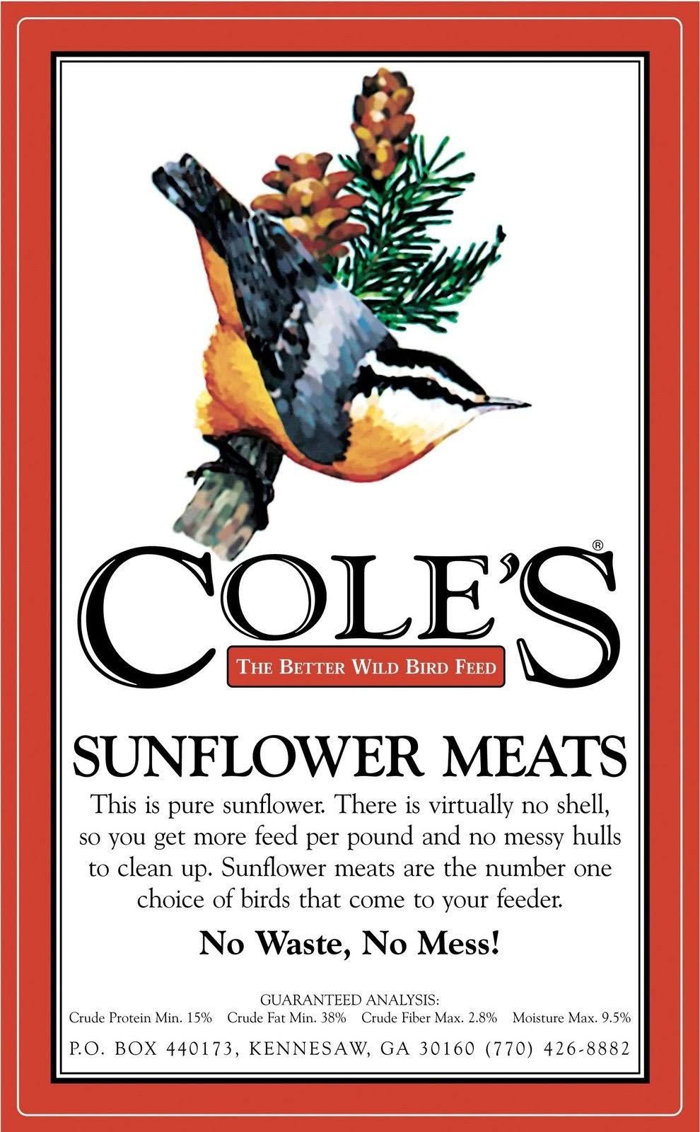 Coles SM20 Sunflower Meats Bird Seed, 20Pound WGL03