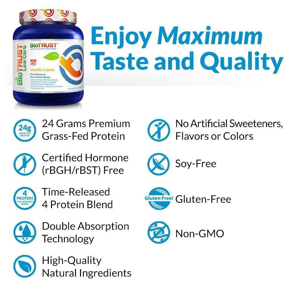 BioTRUST Low Carb GrassFed Protein Powder Vanilla Cream WGL03