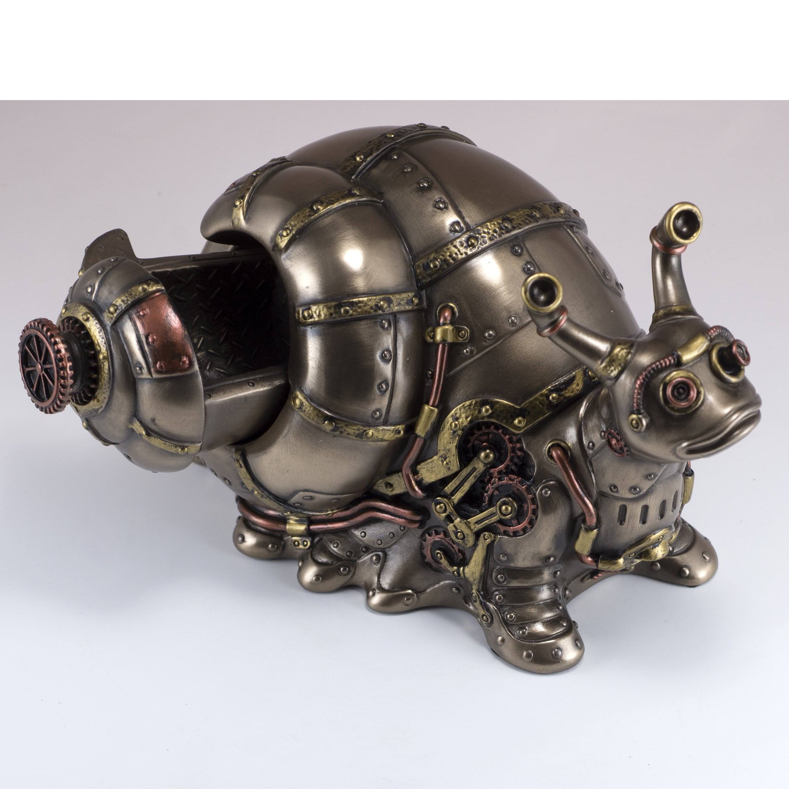Veronese Design Highly Detailed Steampunk Land Snail Trinket Box WGL03