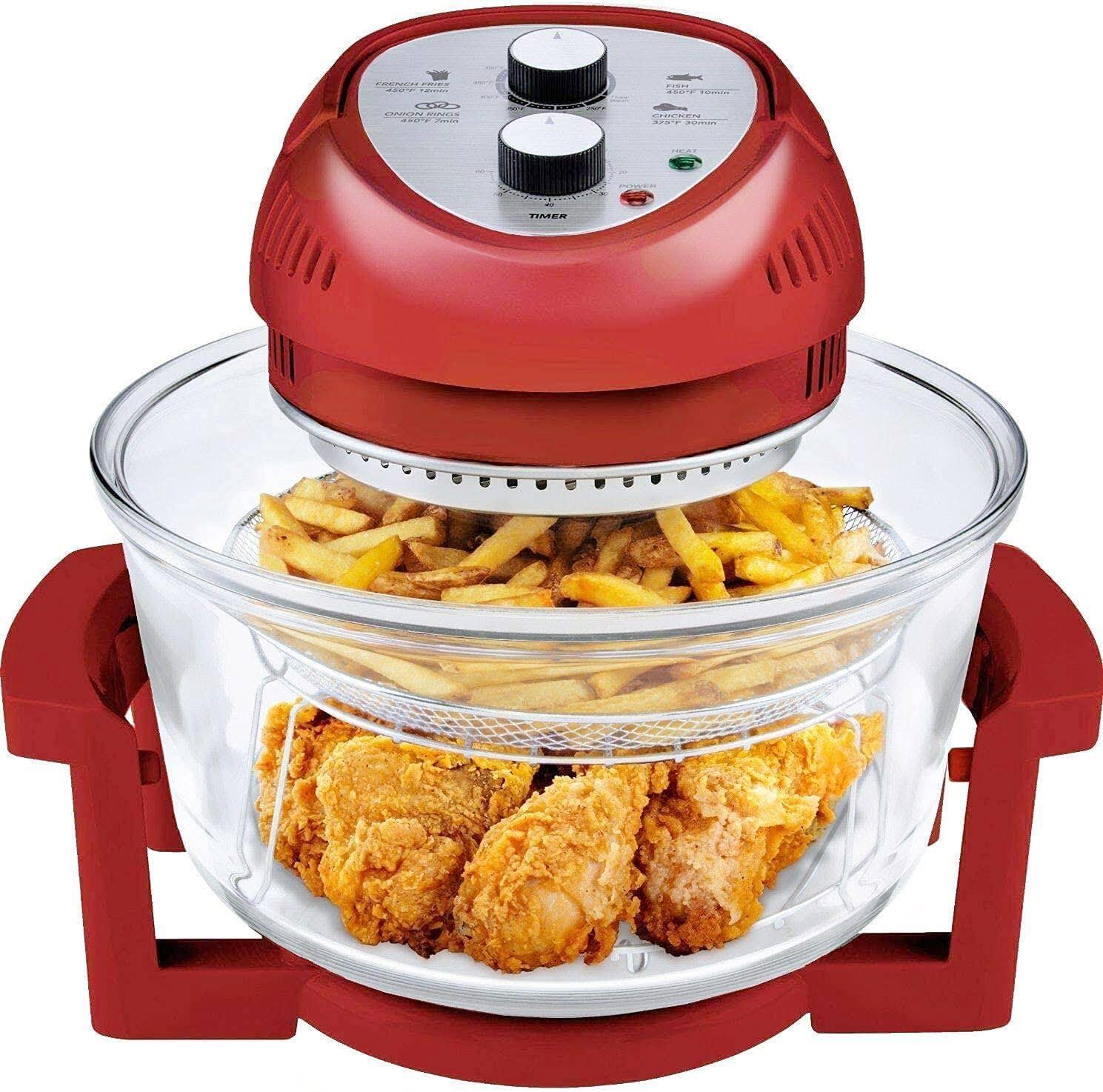 Big Boss 1300Watt OilLess Air Fryer 16Quart, Red WGL03