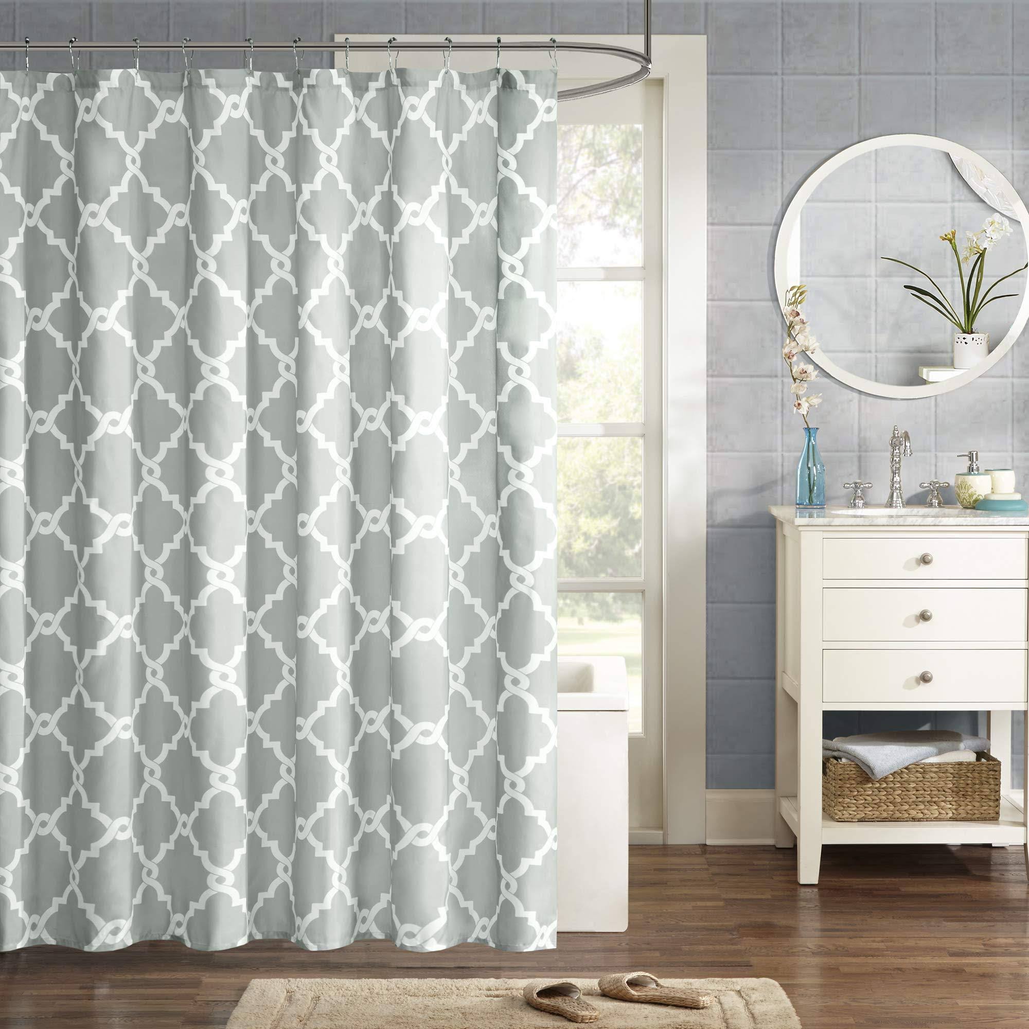 Madison Park MPE70-083 Essentials Merritt Shower Curtain 72x72 Grey ...