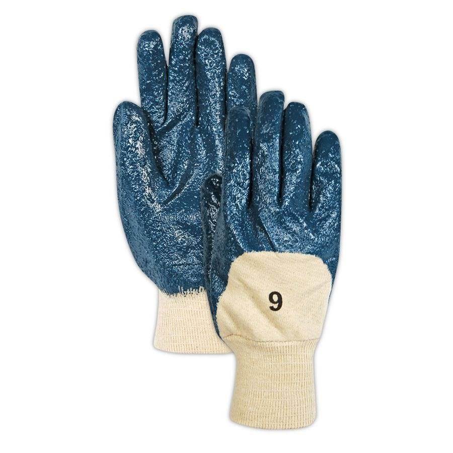 Magid Rough Finish Heavy Duty Blue Nitrile Coated Gloves, 12 Pairs WGL03