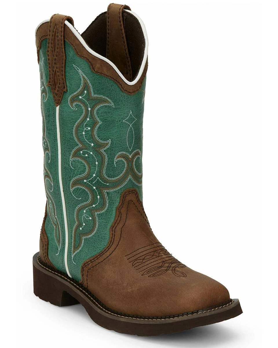 justin women's turquoise boots