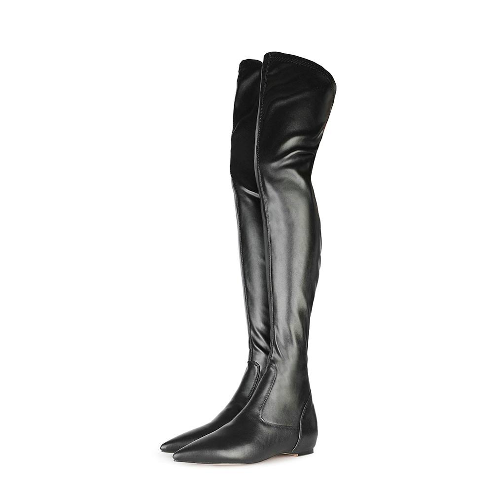 black thigh high boots size 12