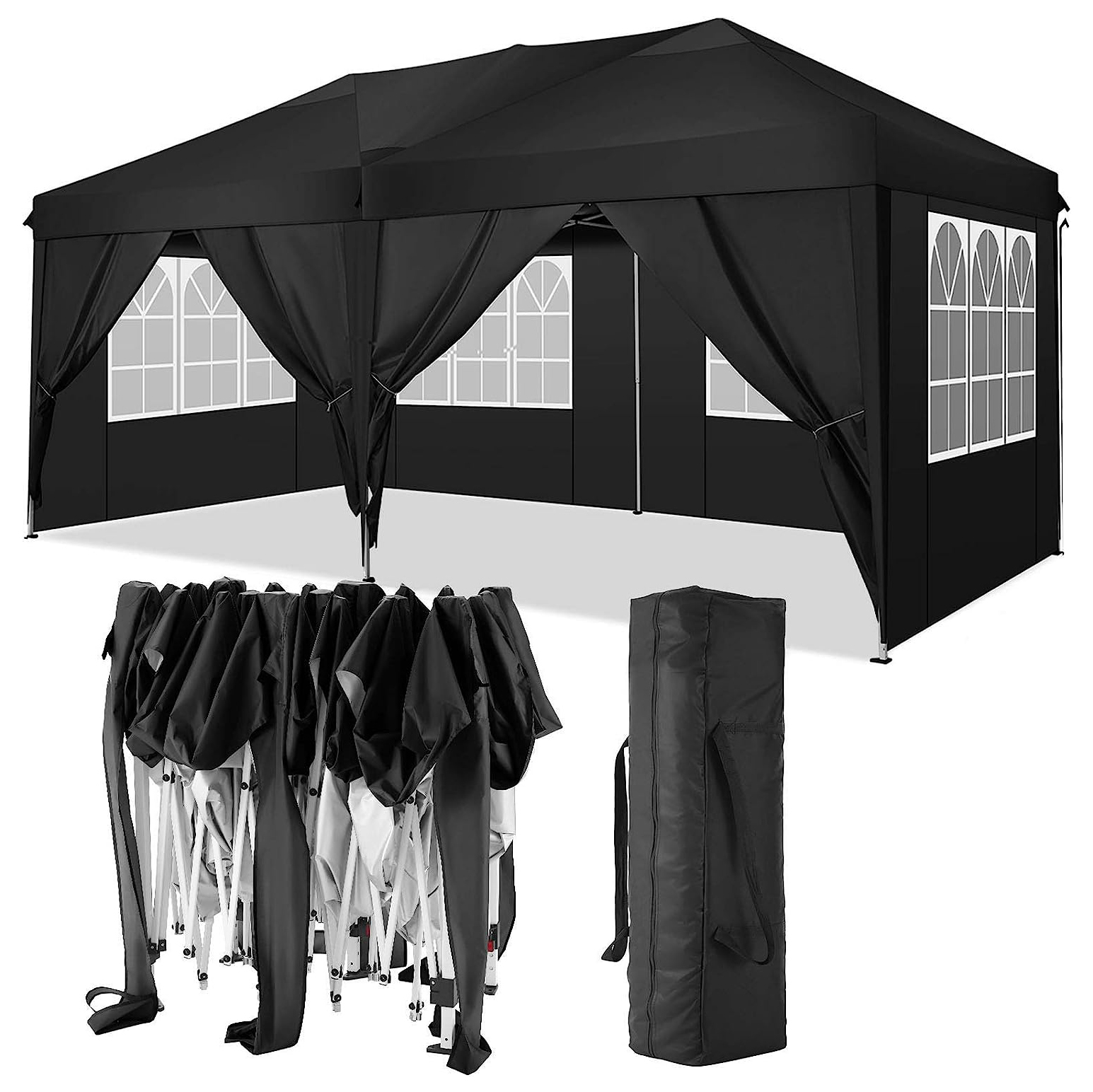 TOOLUCK Folding Gazebo Waterproof Stable Popup Foldable Gazebo Anti-UV ...