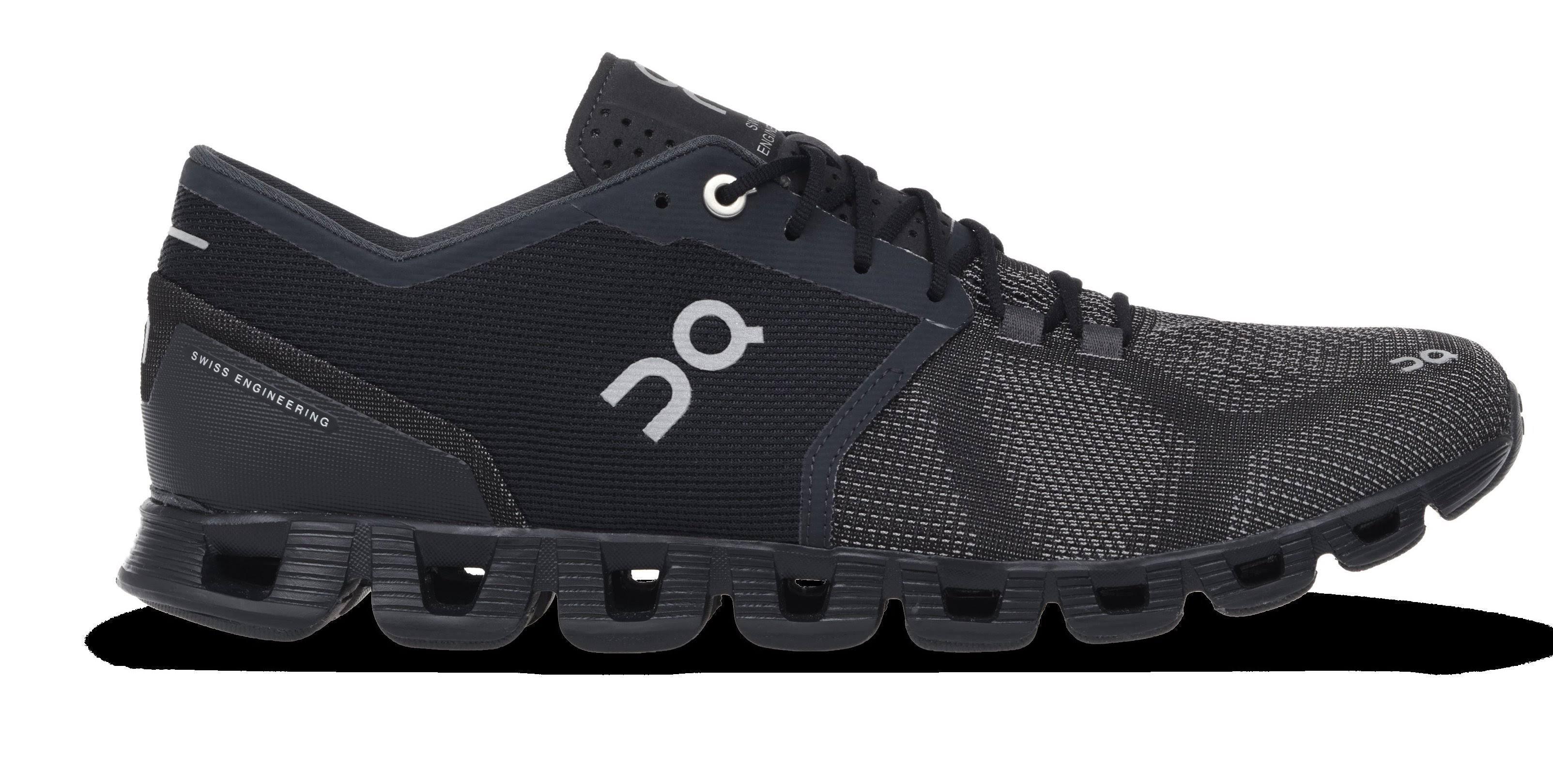 On Cloud X Mens Running Shoes, Black/Asphalt, Size 10.5 - Travetz