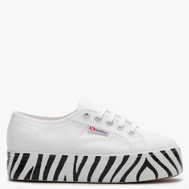 white canvas flatform trainers